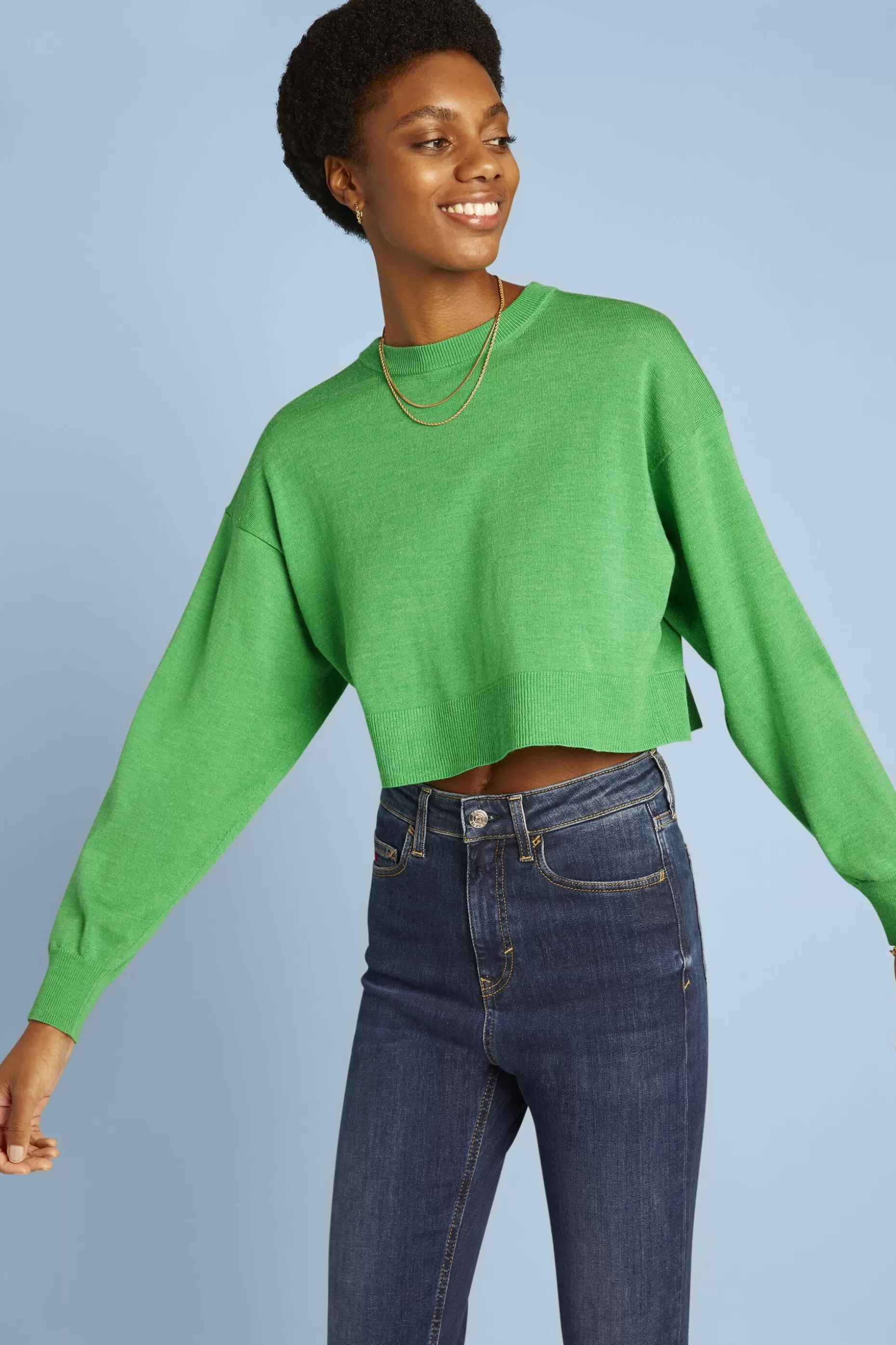 ESPRIT Cropped Super Fine Merino Wool Sweater at our Online Shop *Women Sweaters