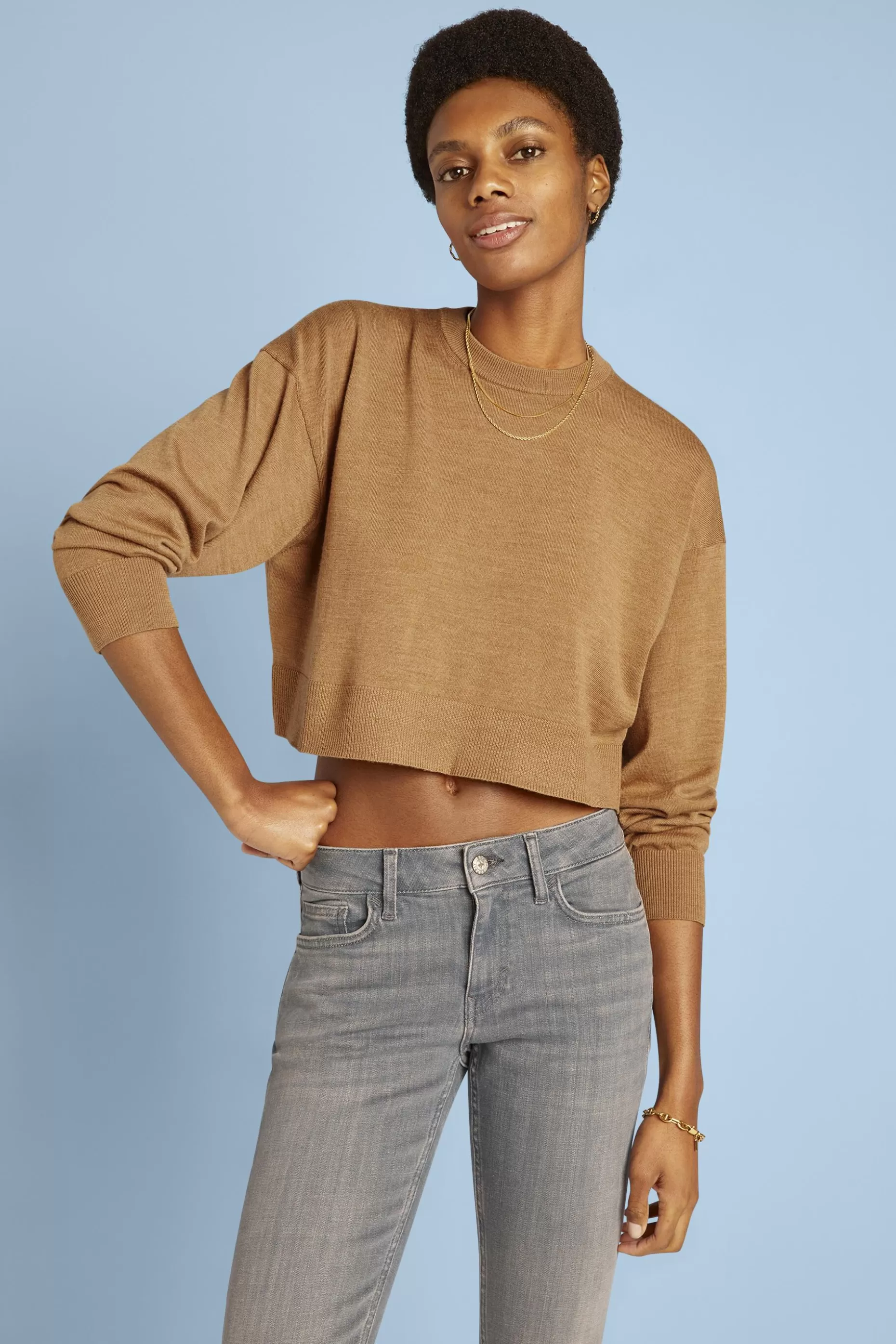 ESPRIT Cropped Super Fine Merino Wool Sweater at our Online Shop *Women Sweaters