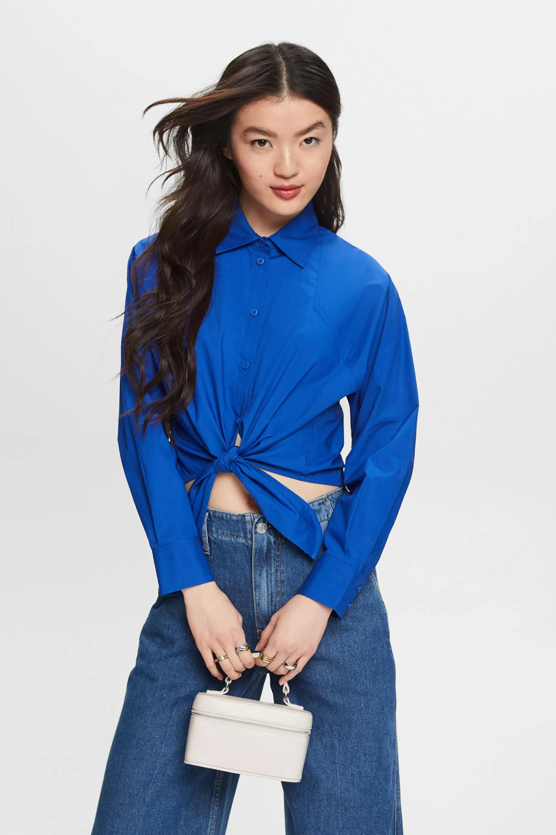 ESPRIT Cropped Tie Front Shirt at our Online Shop *Women Shirts + Blouses