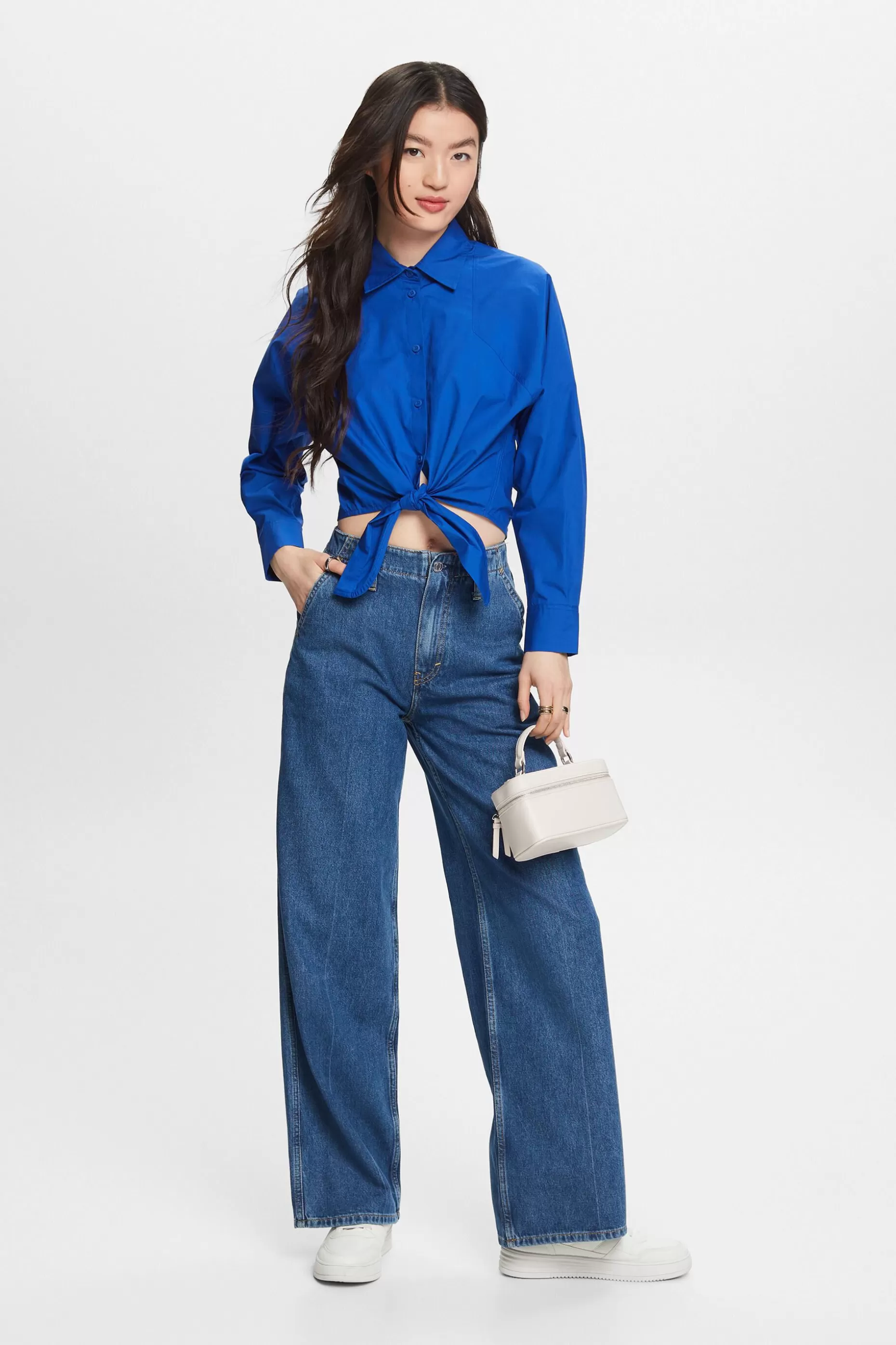 ESPRIT Cropped Tie Front Shirt at our Online Shop *Women Shirts + Blouses