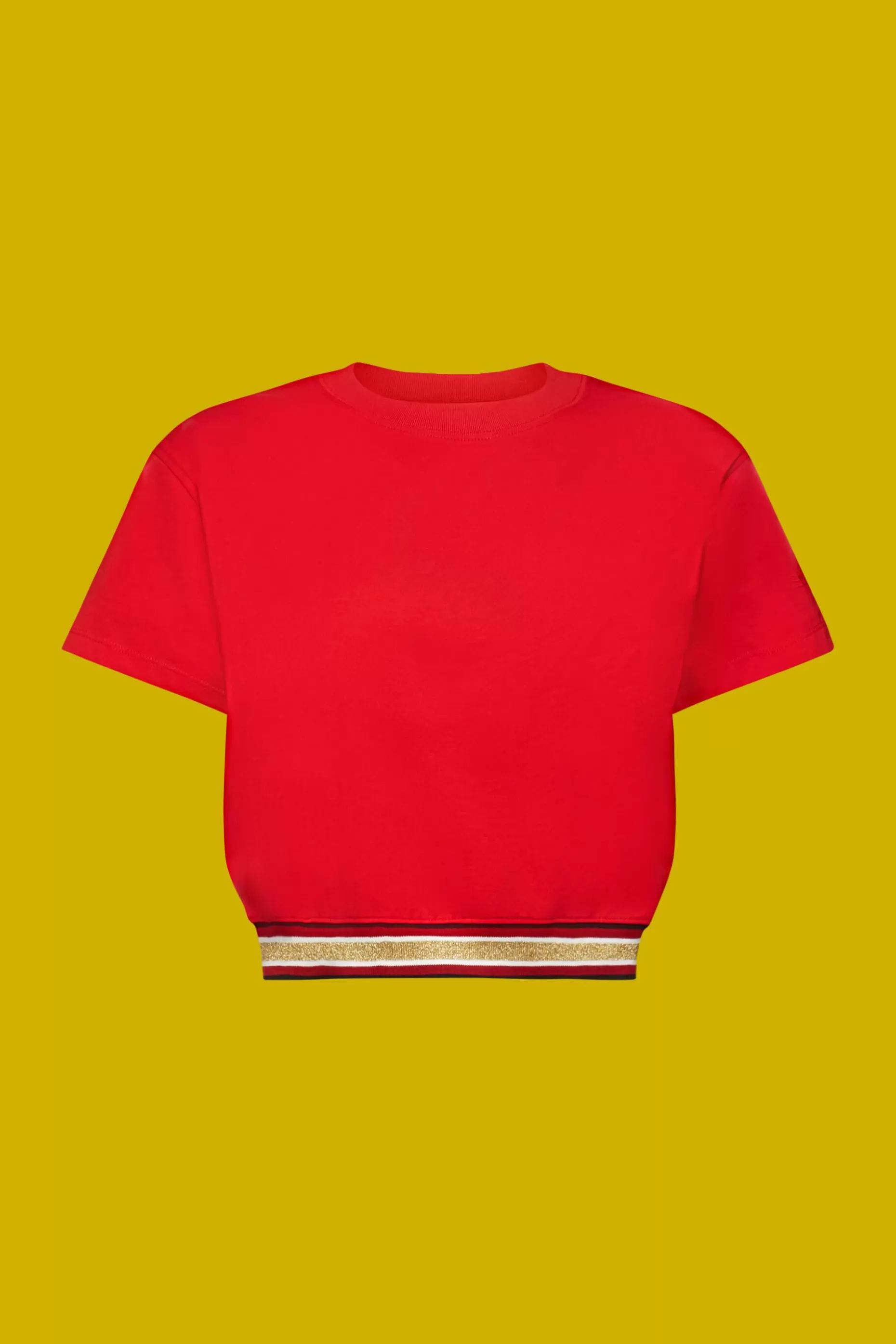 ESPRIT Cropped t-shirt with glitter band at our Online Shop *Women T-Shirts + Tops