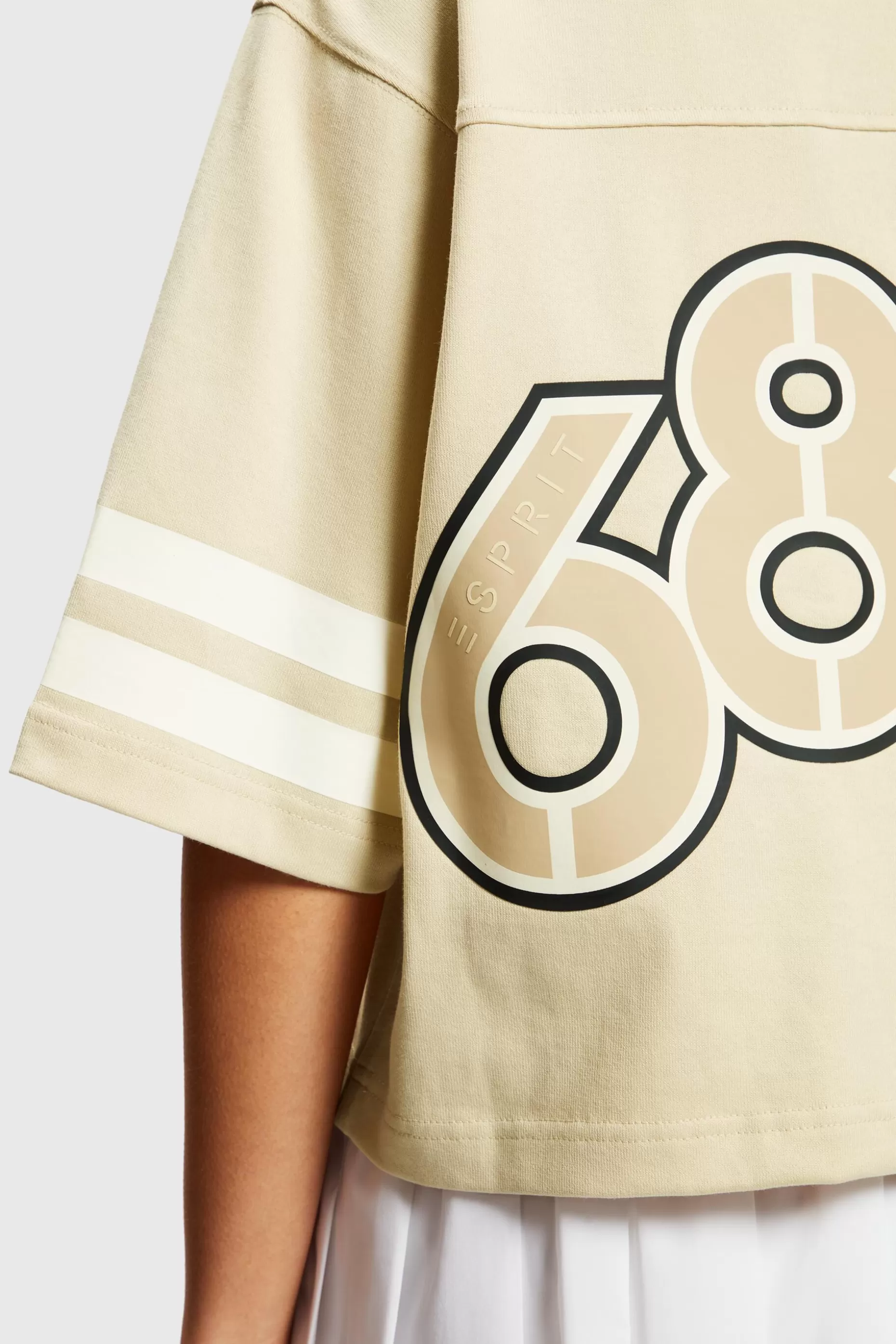 ESPRIT Cropped varsity logo rugby tee at our Online Shop * Sale Under $50