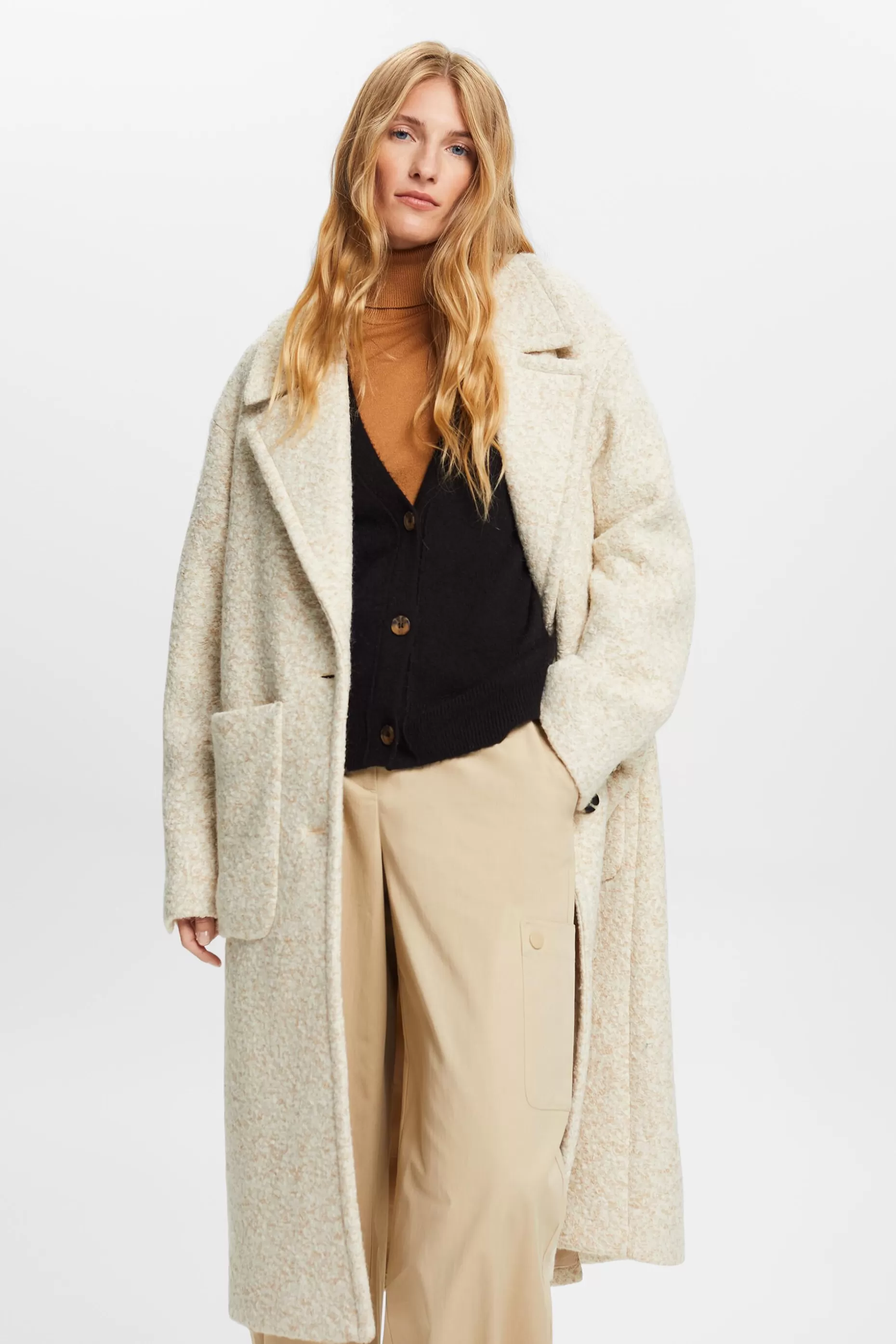ESPRIT Curly Wool-Blend Coat at our Online Shop * Sale Under $75