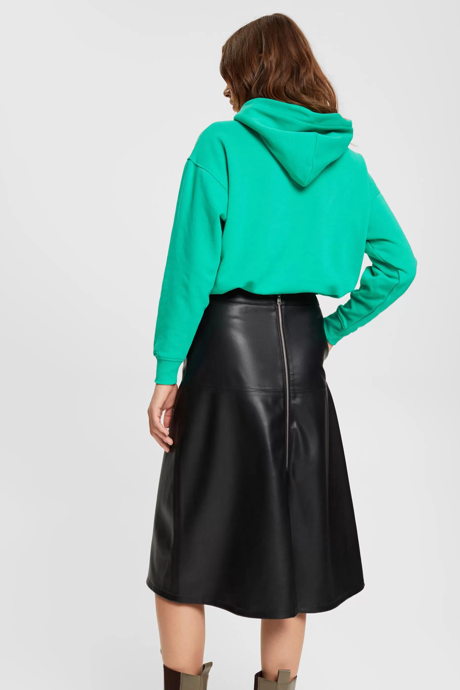 ESPRIT CURVY Faux leather midi skirt at our Online Shop *Women Bottoms