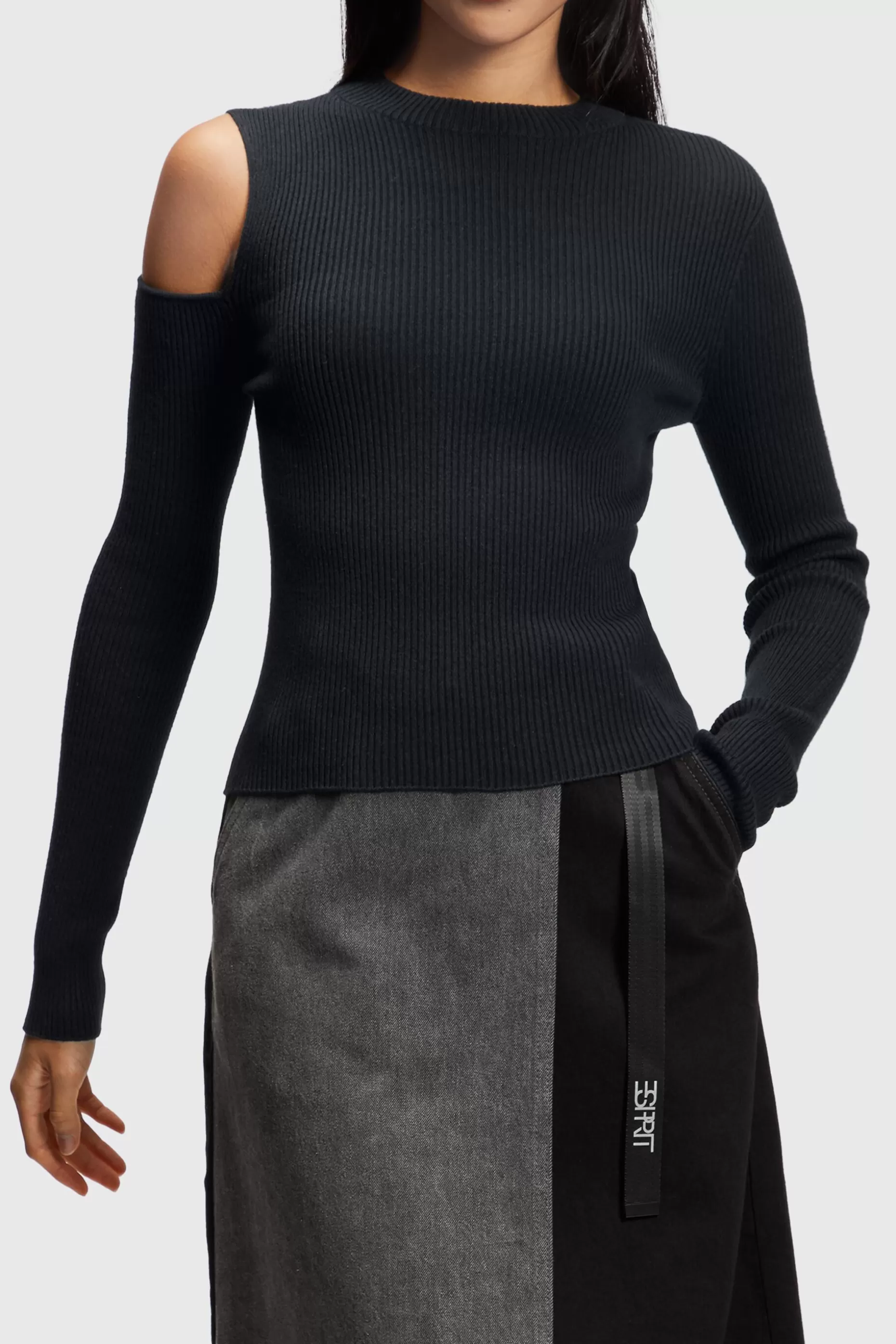 ESPRIT Cutout Ribbed Knit Sweater at our Online Shop *Women Sweaters