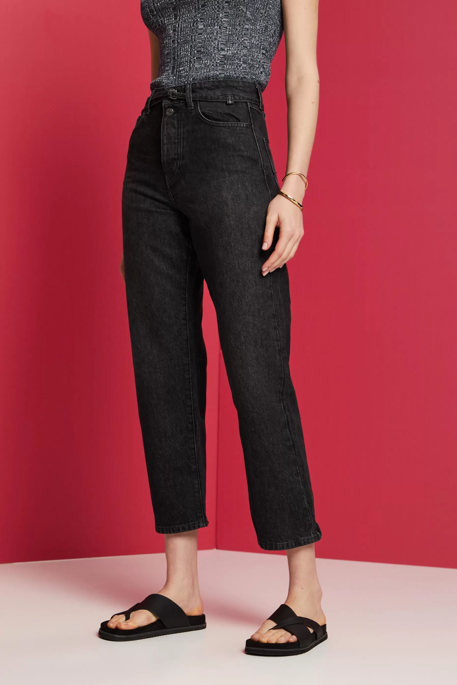 ESPRIT Dad fit jeans with tie around belt at our Online Shop * Sale Under $50