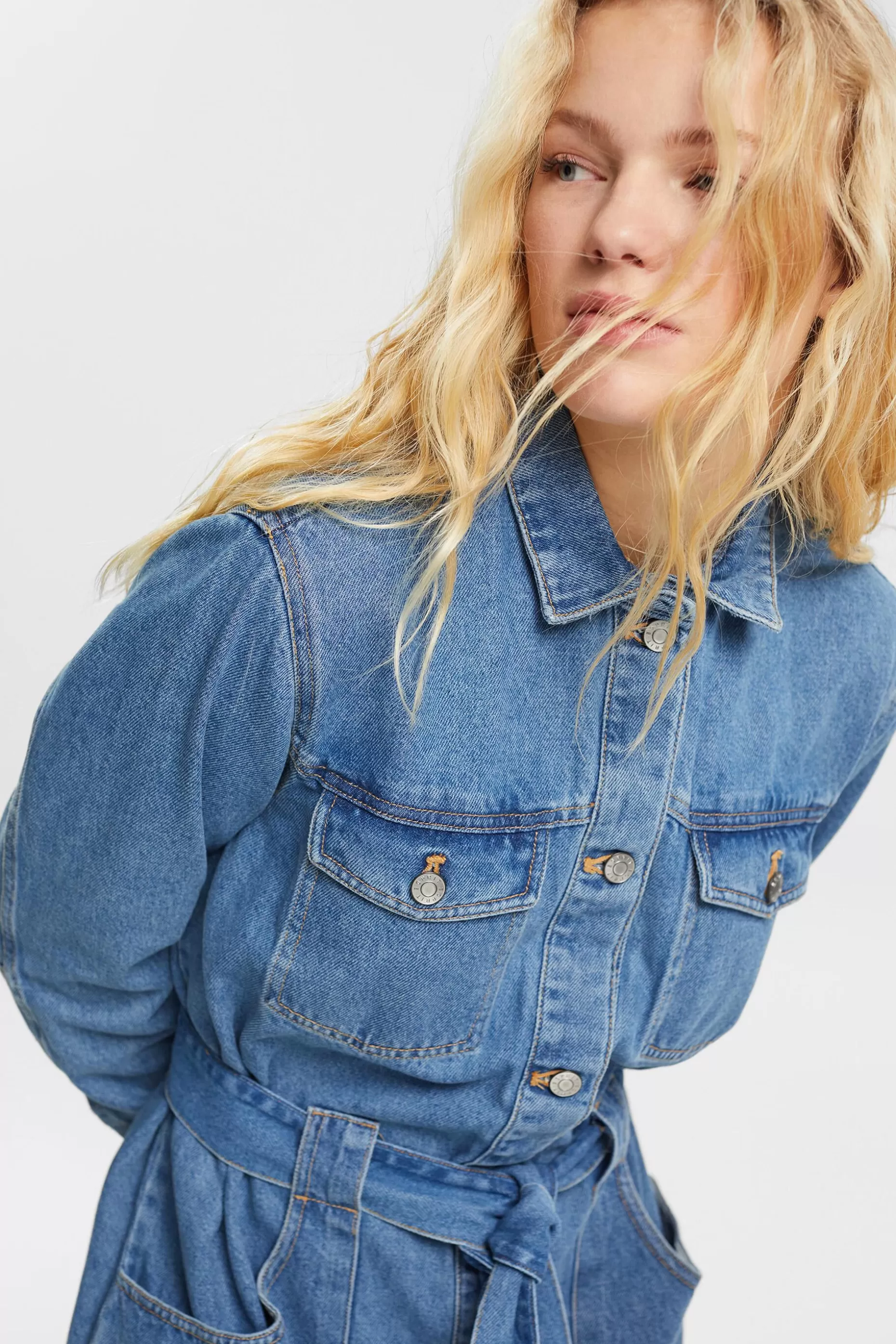 ESPRIT Denim dress with tie belt at our Online Shop *Women Dresses