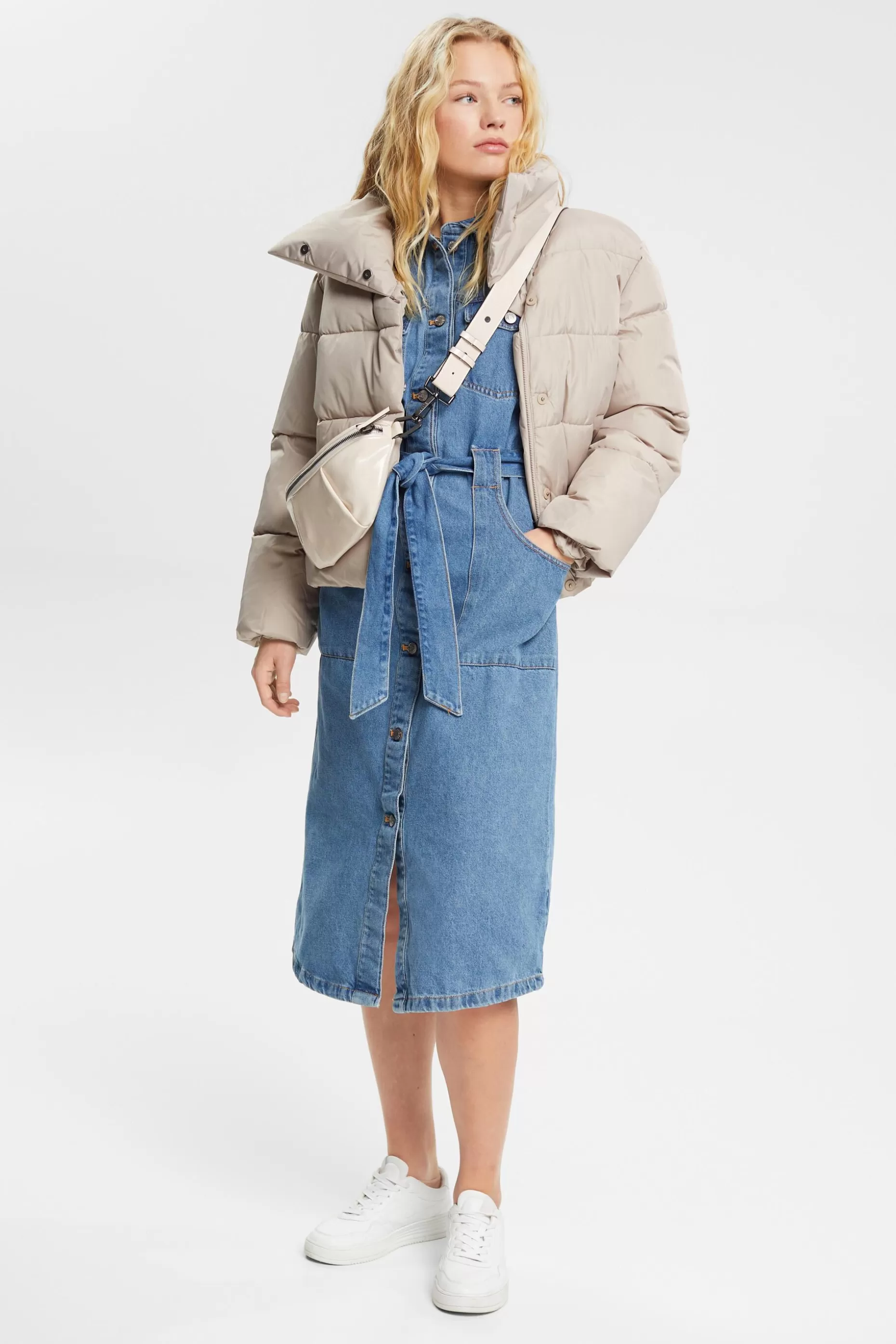 ESPRIT Denim dress with tie belt at our Online Shop *Women Dresses + Jumpsuits