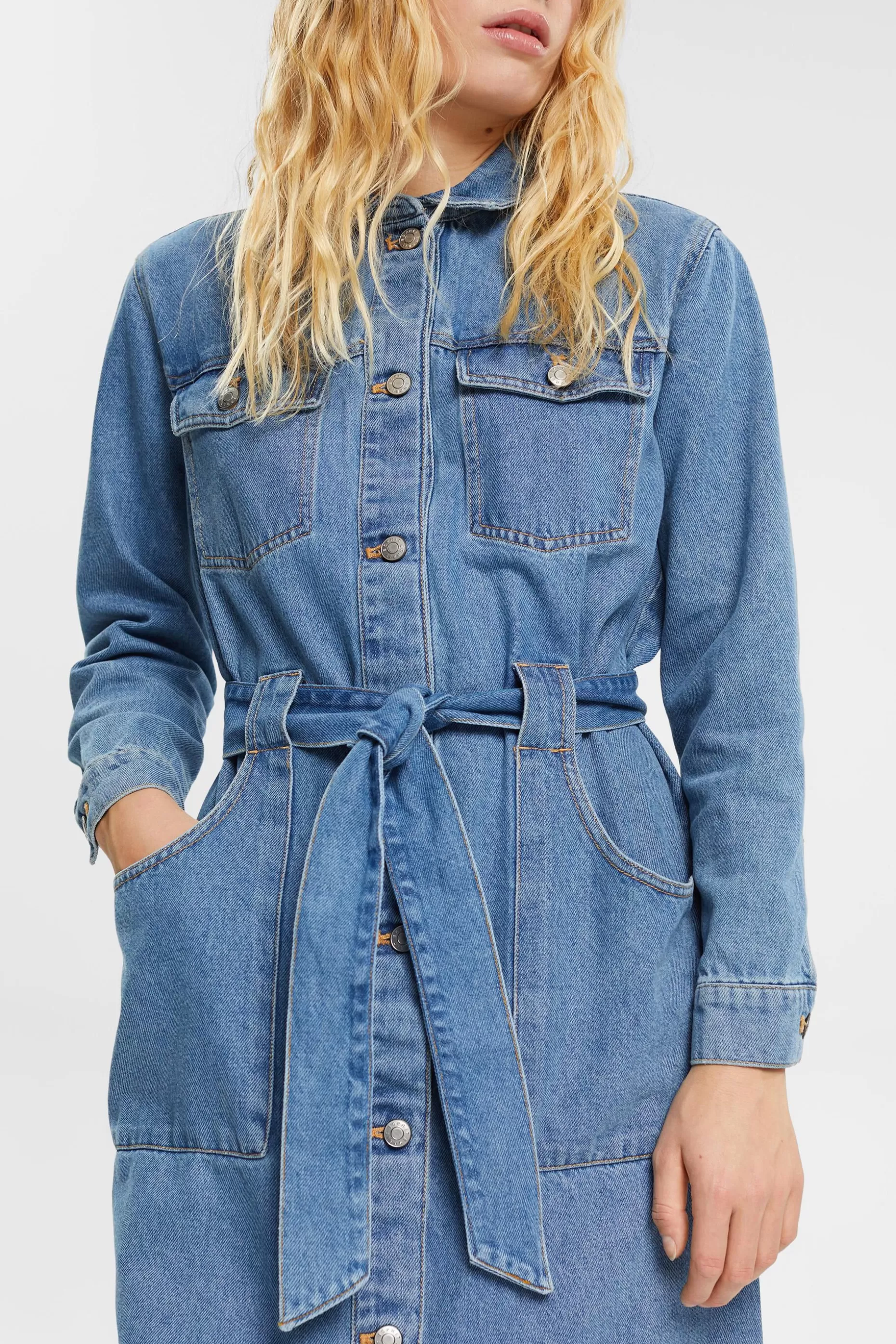 ESPRIT Denim dress with tie belt at our Online Shop *Women Dresses + Jumpsuits