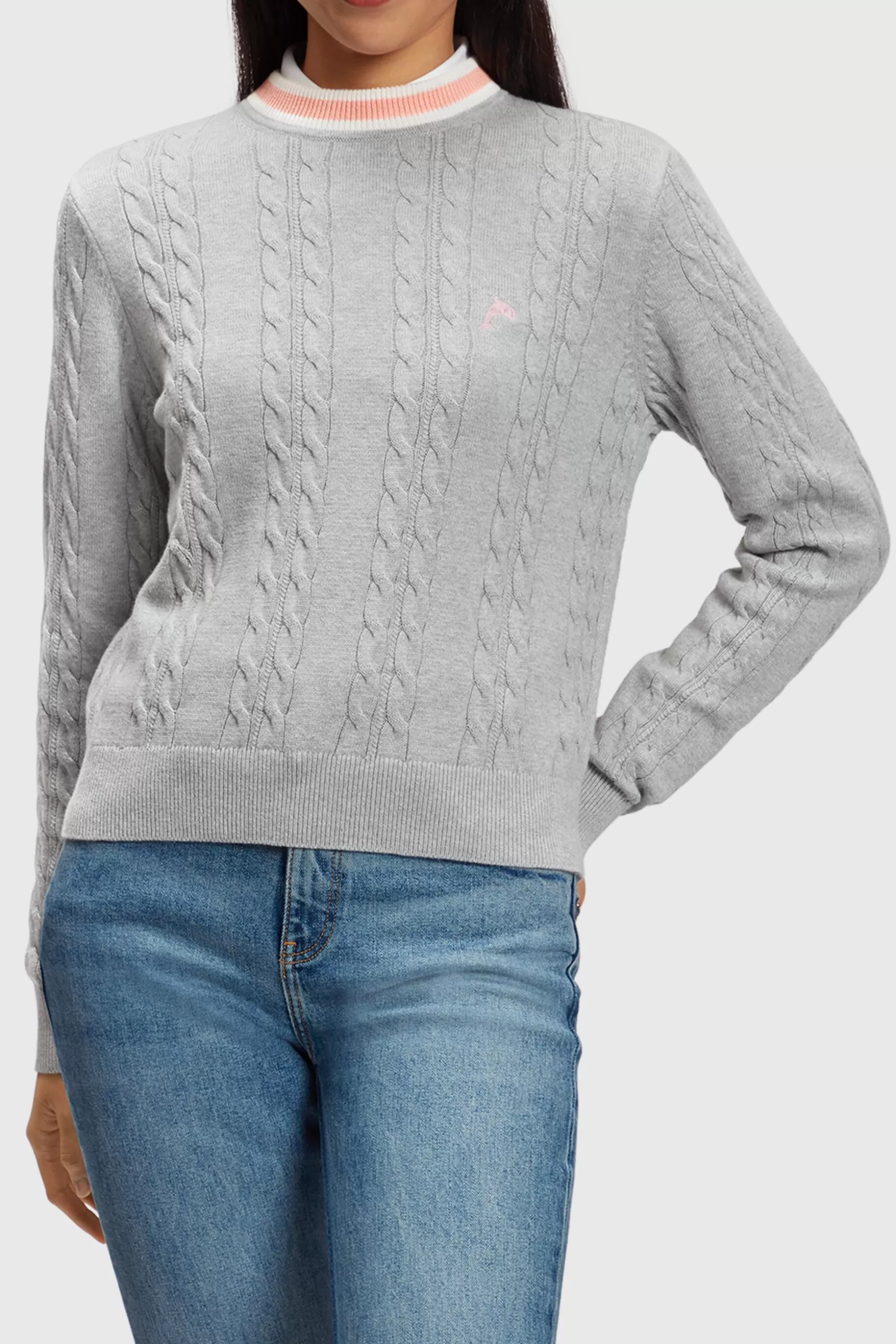 ESPRIT Dolphin Logo Cable Knit Sweater at our Online Shop *Women Tops