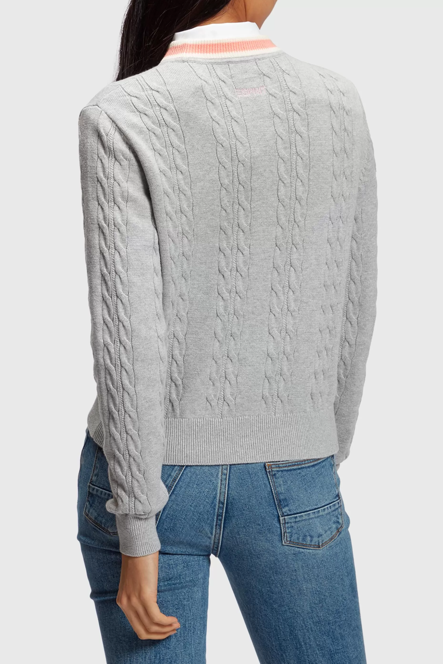 ESPRIT Dolphin Logo Cable Knit Sweater at our Online Shop *Women Tops