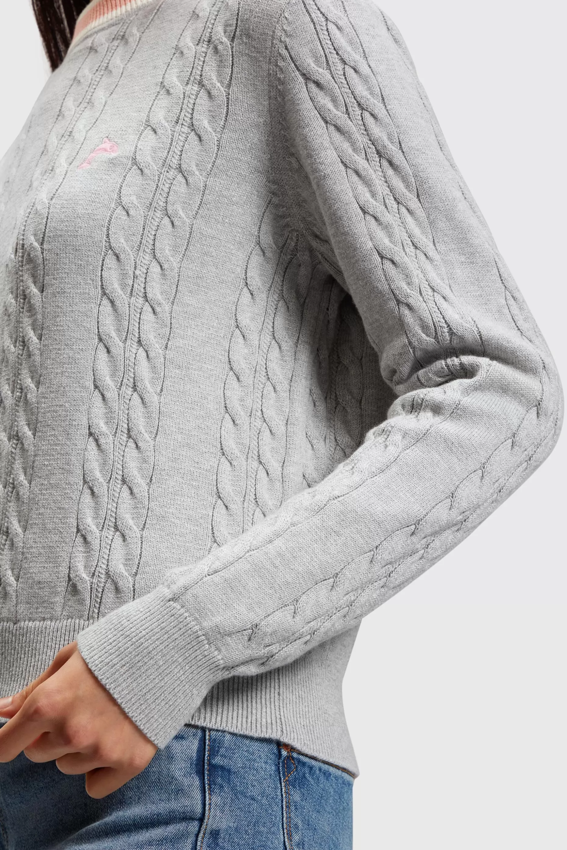 ESPRIT Dolphin Logo Cable Knit Sweater at our Online Shop *Women Tops