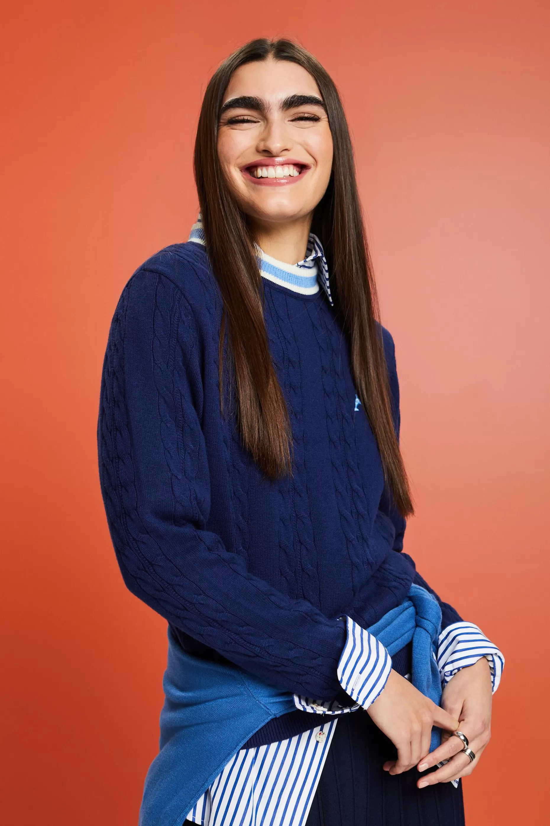 ESPRIT Dolphin Logo Cable Knit Sweater at our Online Shop *Women Sweaters