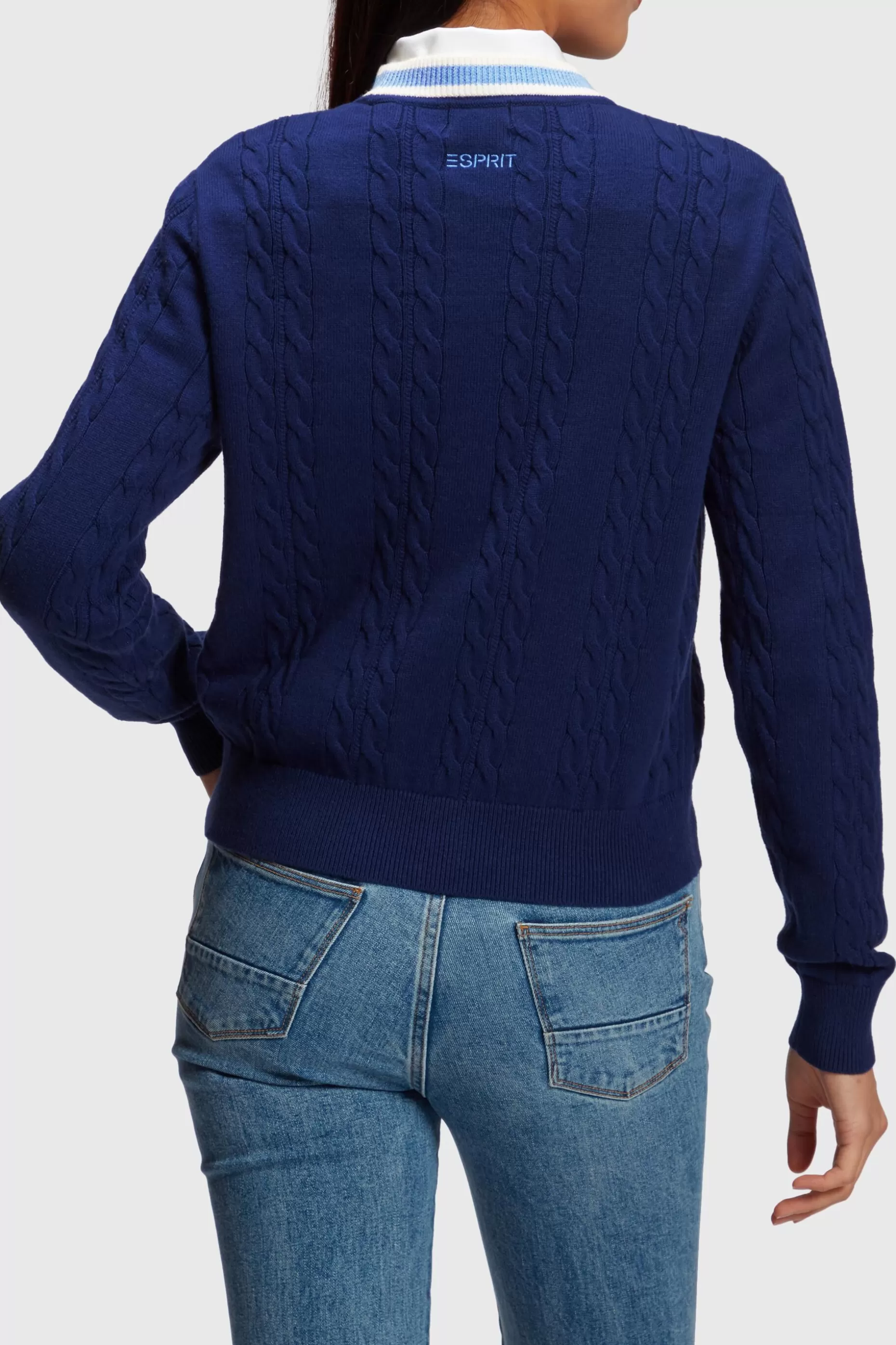 ESPRIT Dolphin Logo Cable Knit Sweater at our Online Shop *Women Sweaters