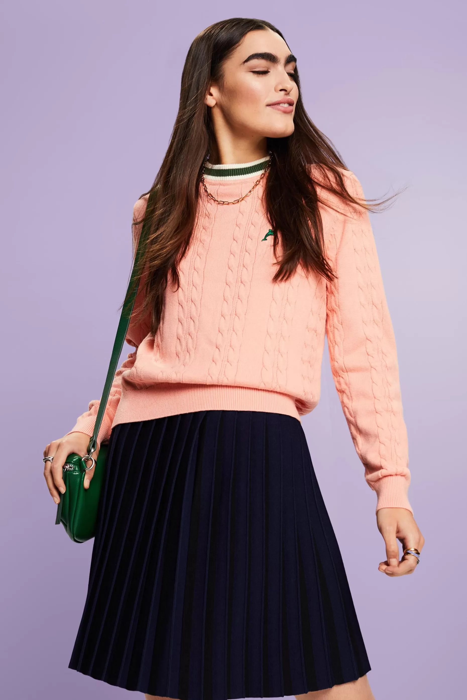 ESPRIT Dolphin Logo Cable Knit Sweater at our Online Shop *Women Sweaters