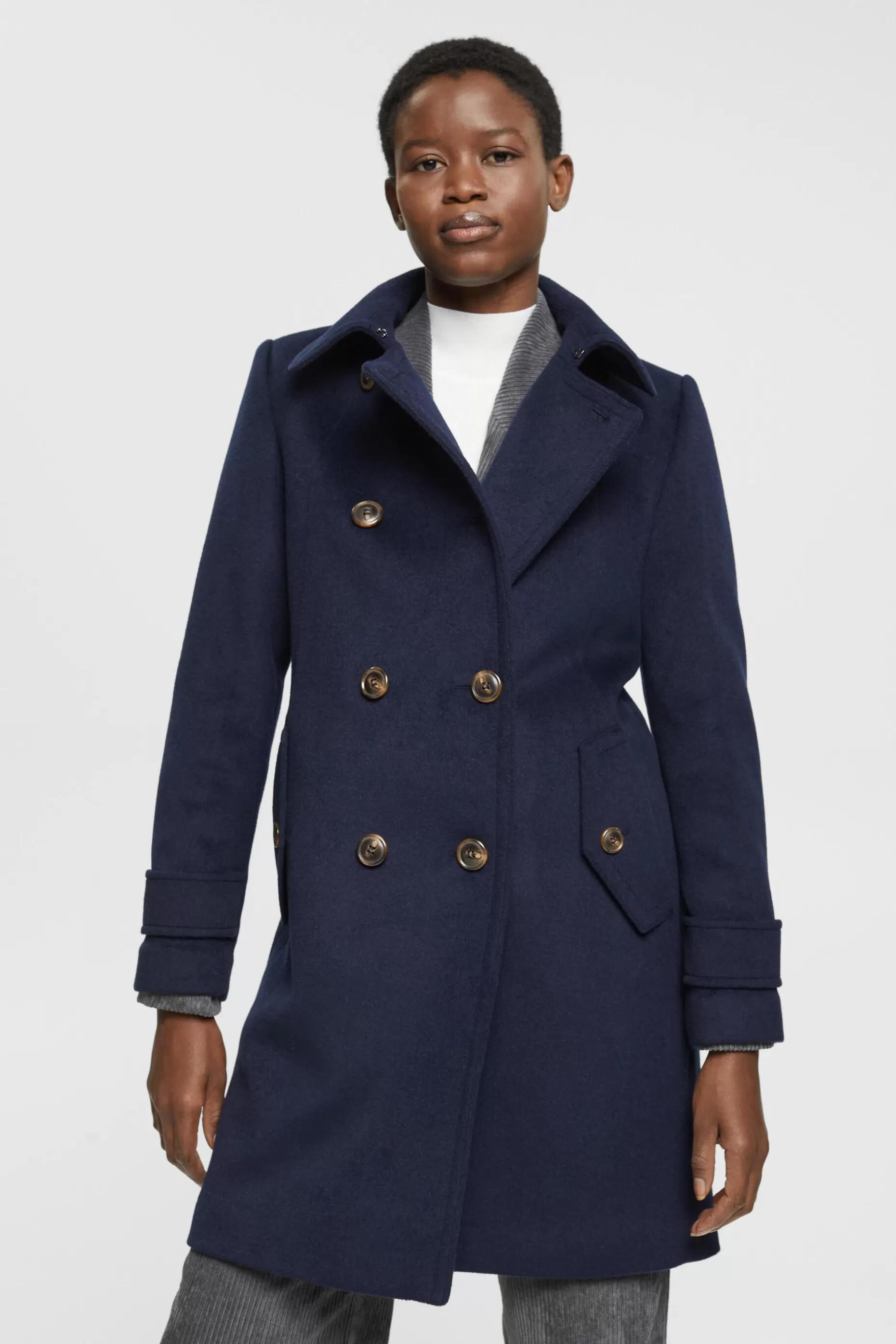 ESPRIT Double breasted wool blend coat at our Online Shop * Clearance 60%-70% Off
