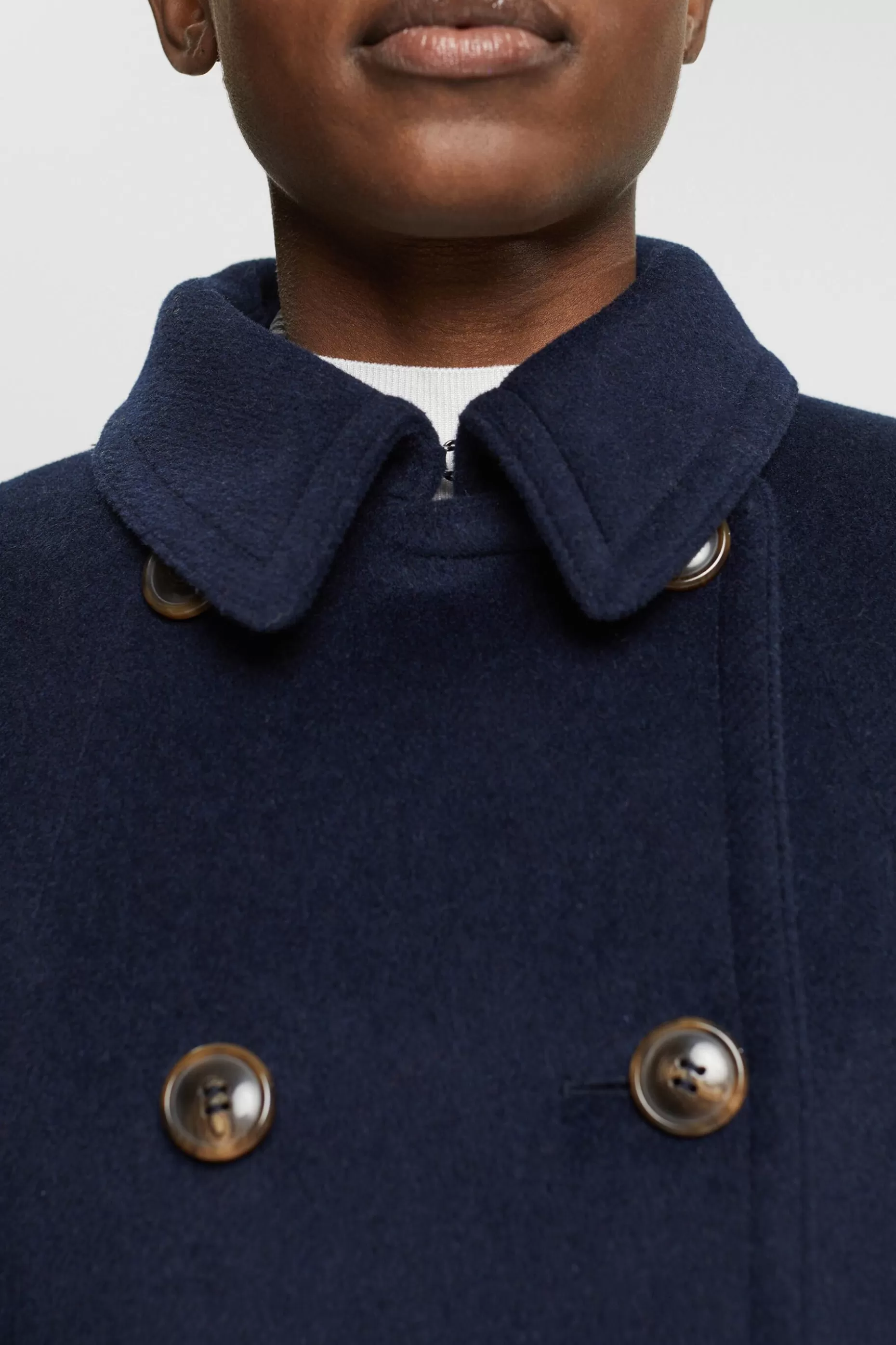 ESPRIT Double breasted wool blend coat at our Online Shop * Clearance 60%-70% Off