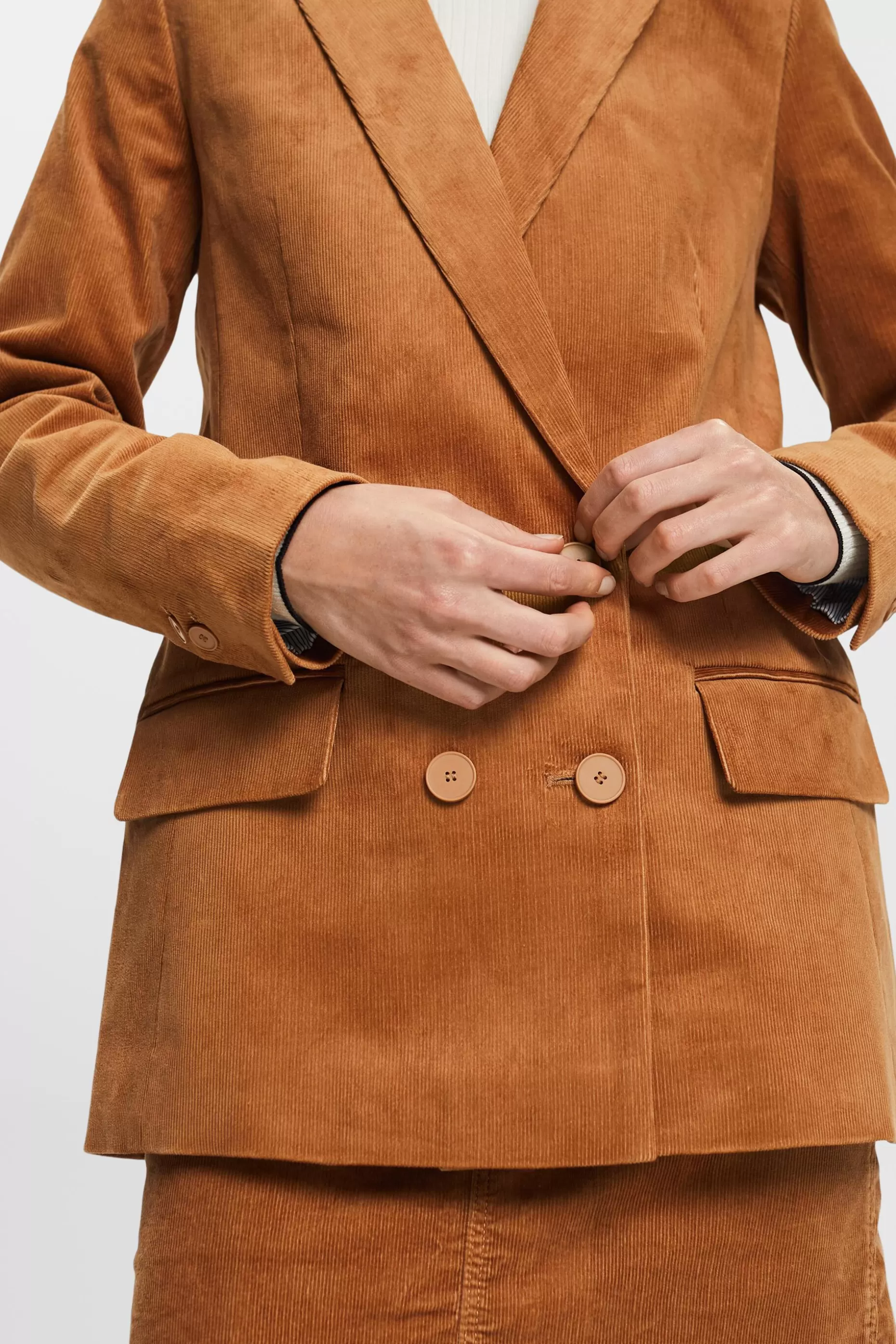 ESPRIT Double-Breasted Corduroy Blazer at our Online Shop *Women Tops