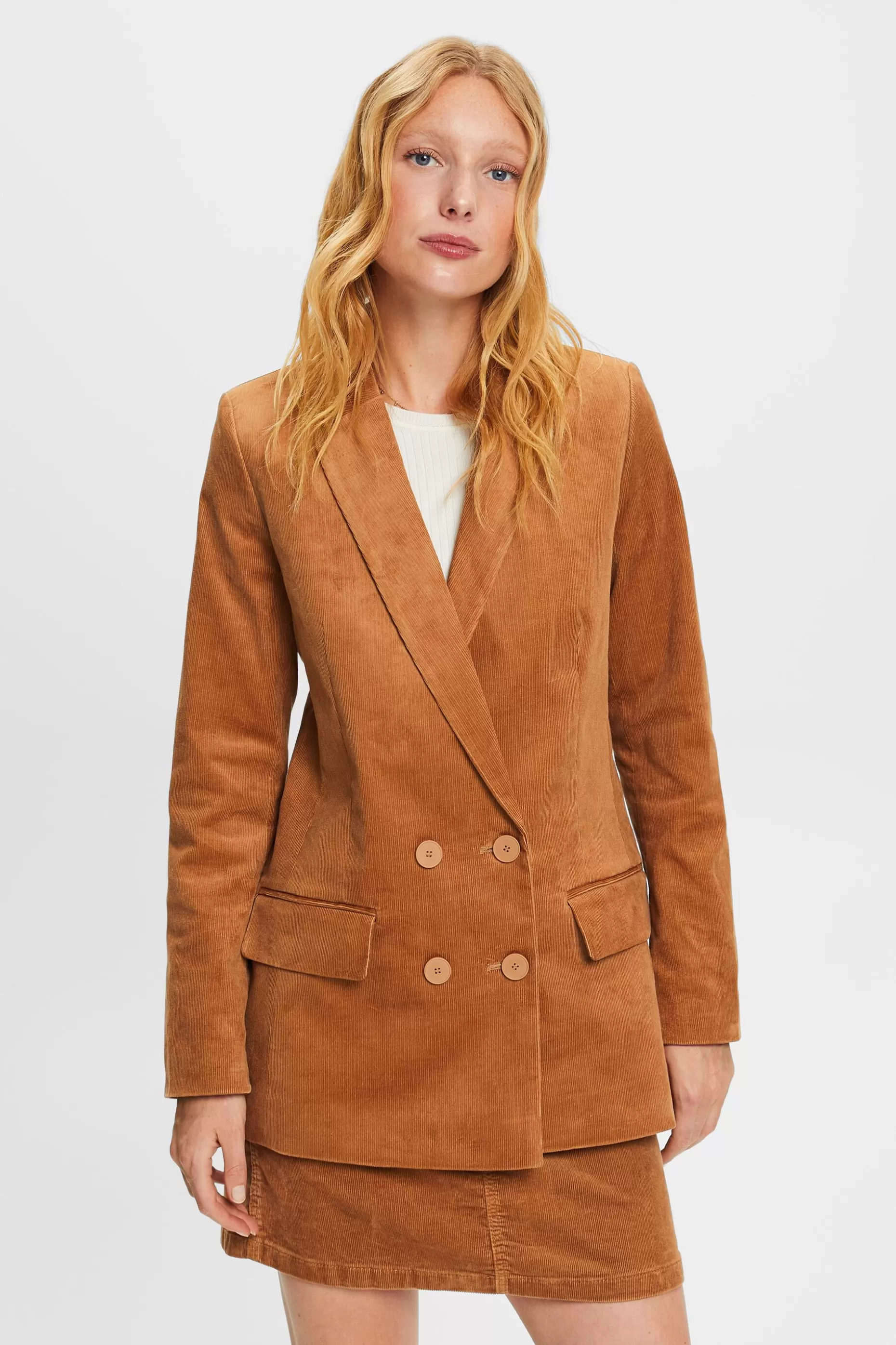 ESPRIT Double-Breasted Corduroy Blazer at our Online Shop *Women Tops