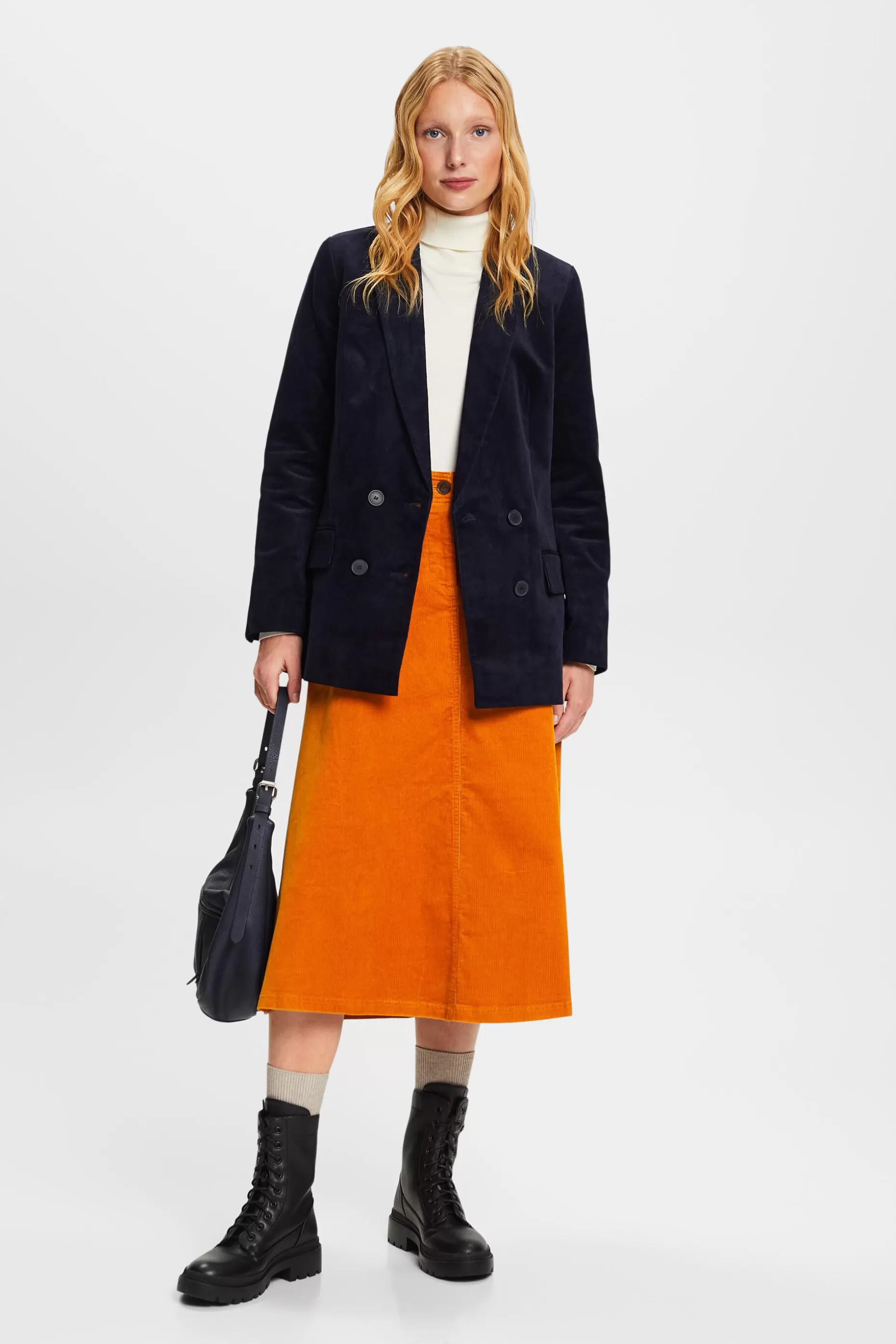 ESPRIT Double-Breasted Corduroy Blazer at our Online Shop *Women Jackets + Coats