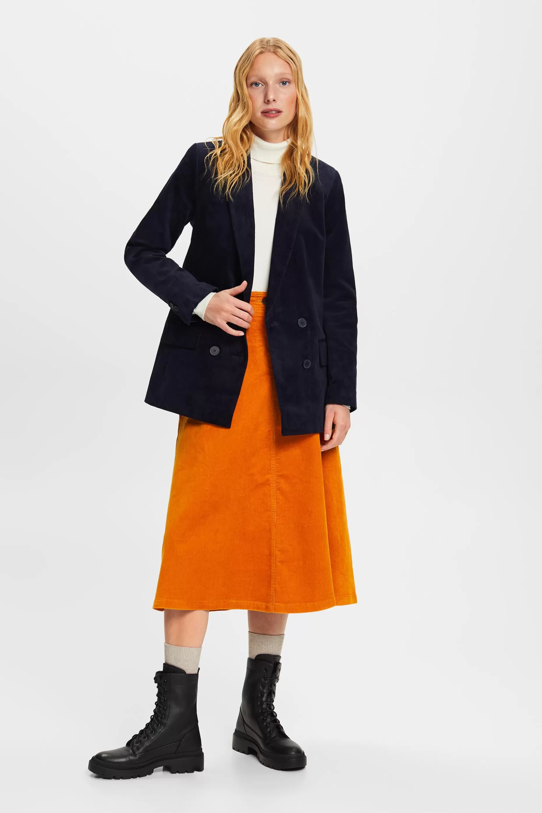 ESPRIT Double-Breasted Corduroy Blazer at our Online Shop *Women Jackets + Coats