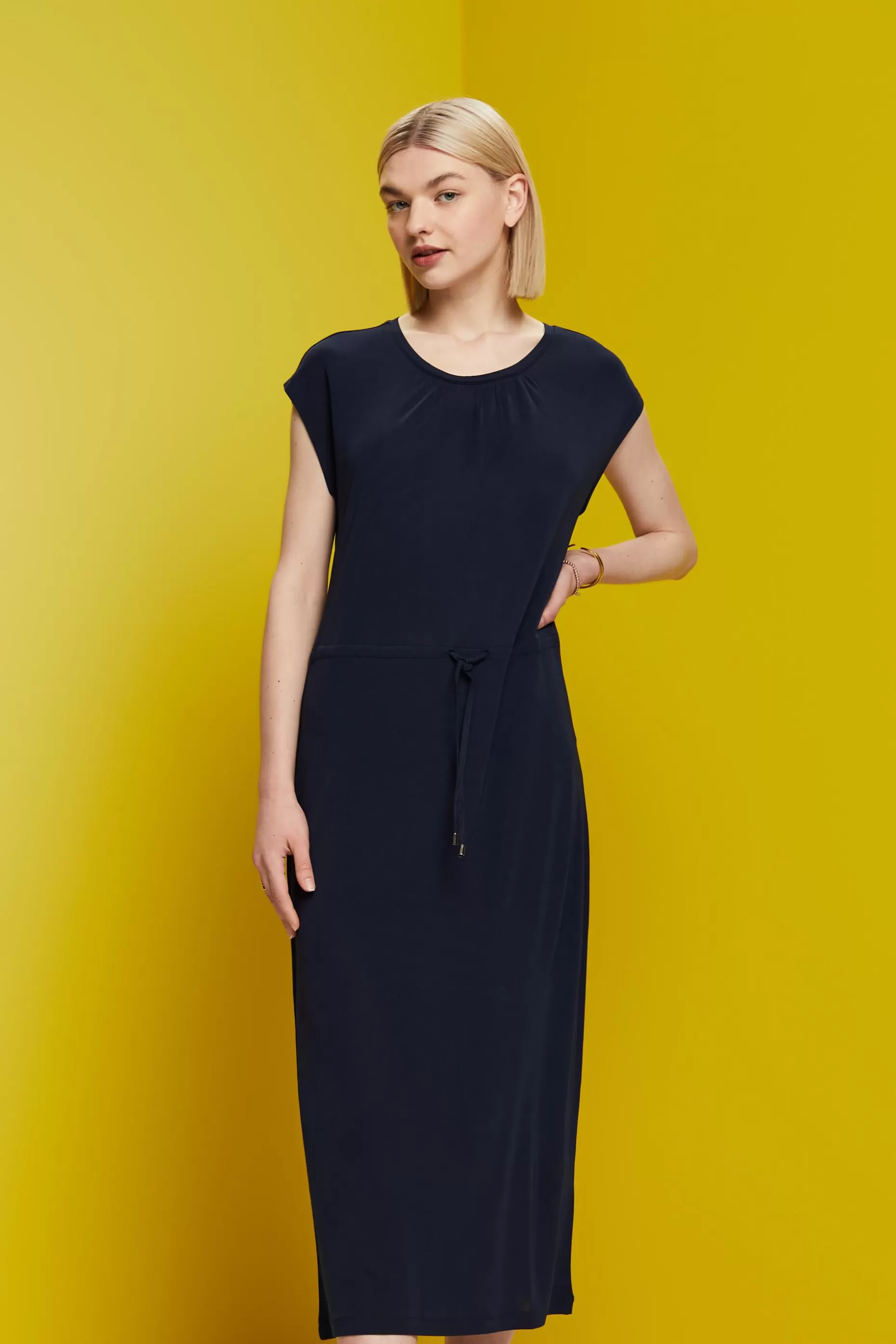ESPRIT Drawstring Crepe Midi Dress at our Online Shop * Sale Under $50