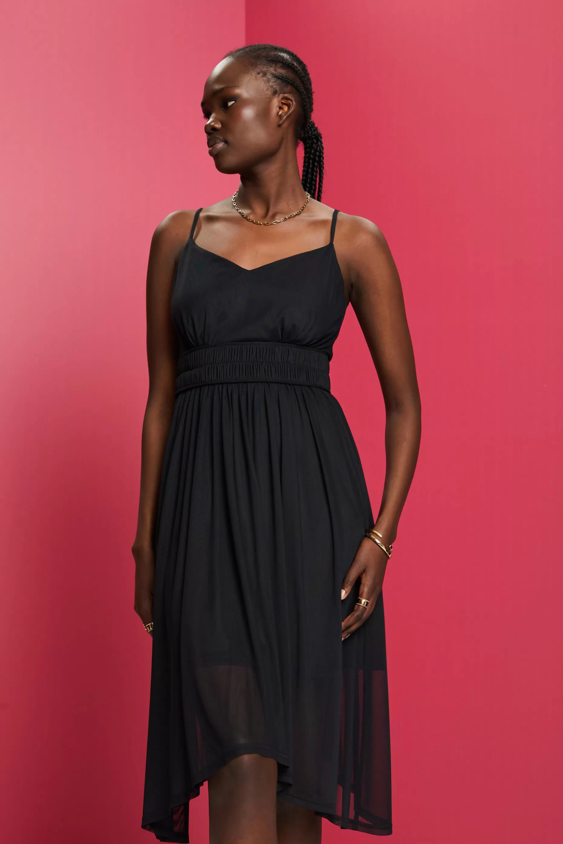 ESPRIT Elastic Waist Mesh Dress at our Online Shop * Sale Under $75