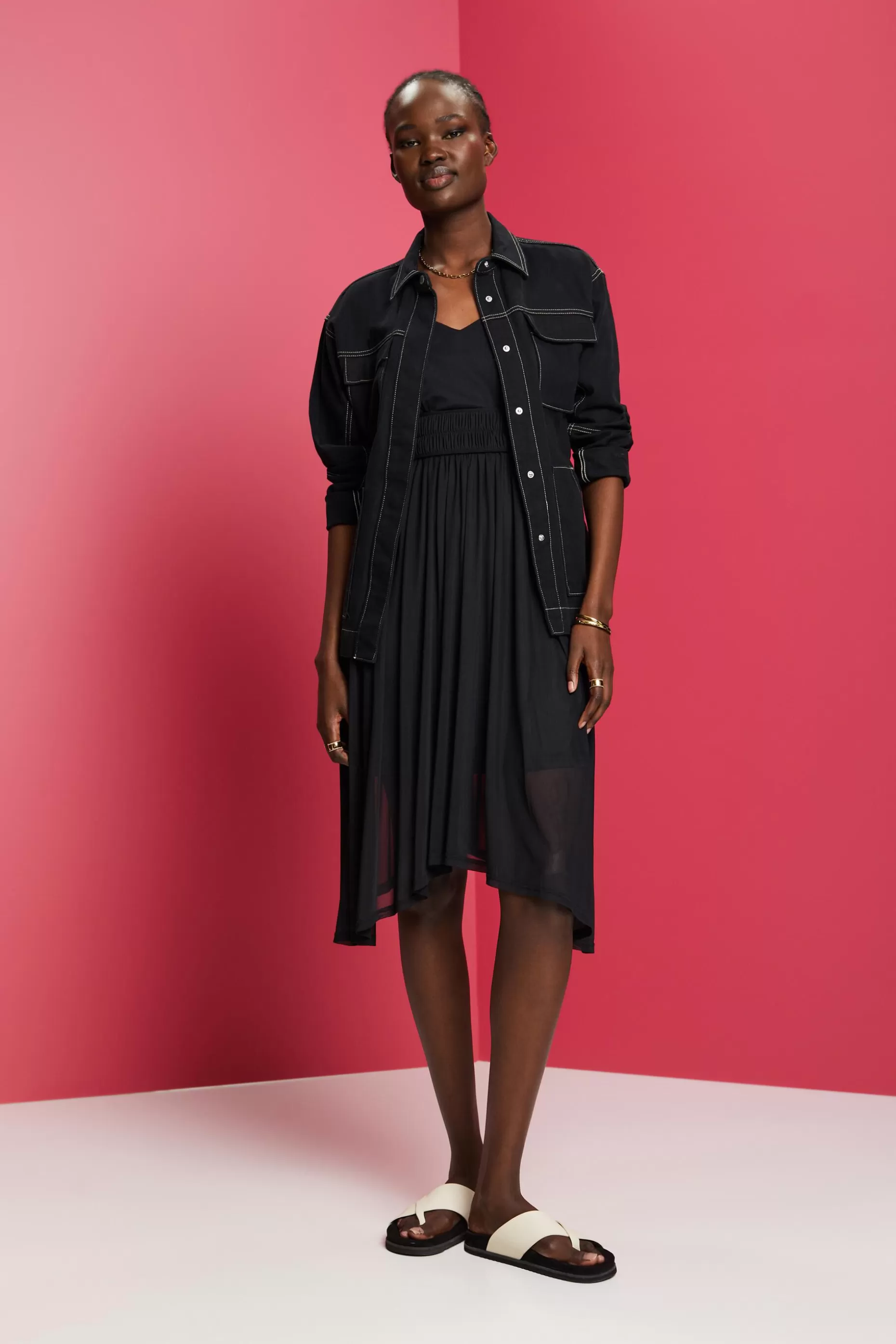 ESPRIT Elastic Waist Mesh Dress at our Online Shop * Sale Under $75
