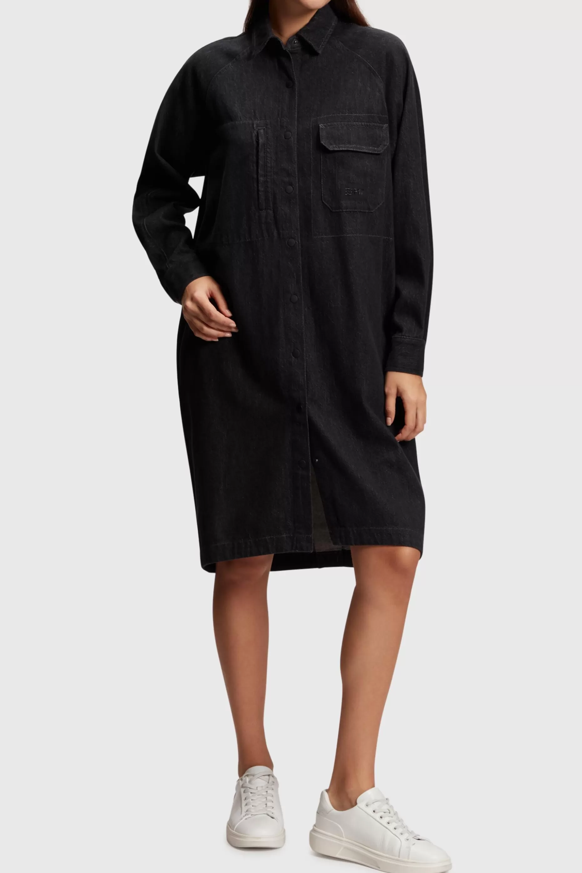 ESPRIT Elongated denim shirt dress at our Online Shop *Women Dresses + Jumpsuits
