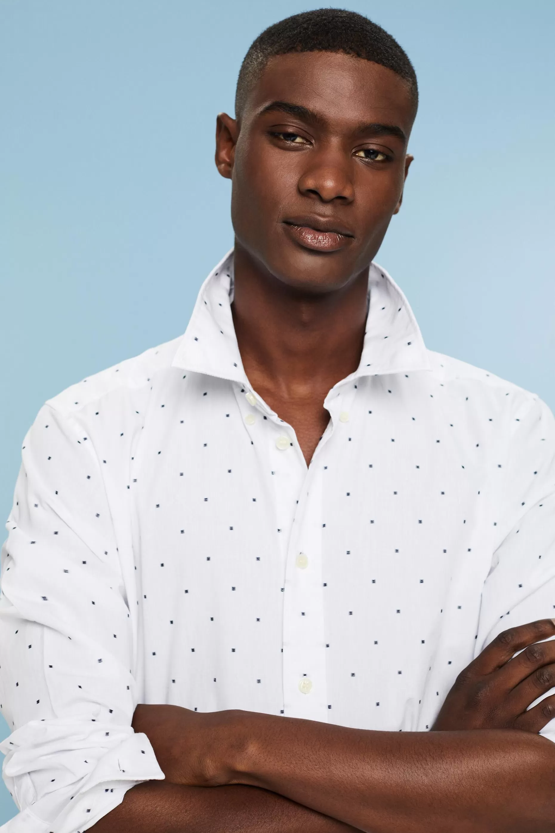 ESPRIT Embroidered Cotton Slim Fit Shirt at our Online Shop *Men Shirts
