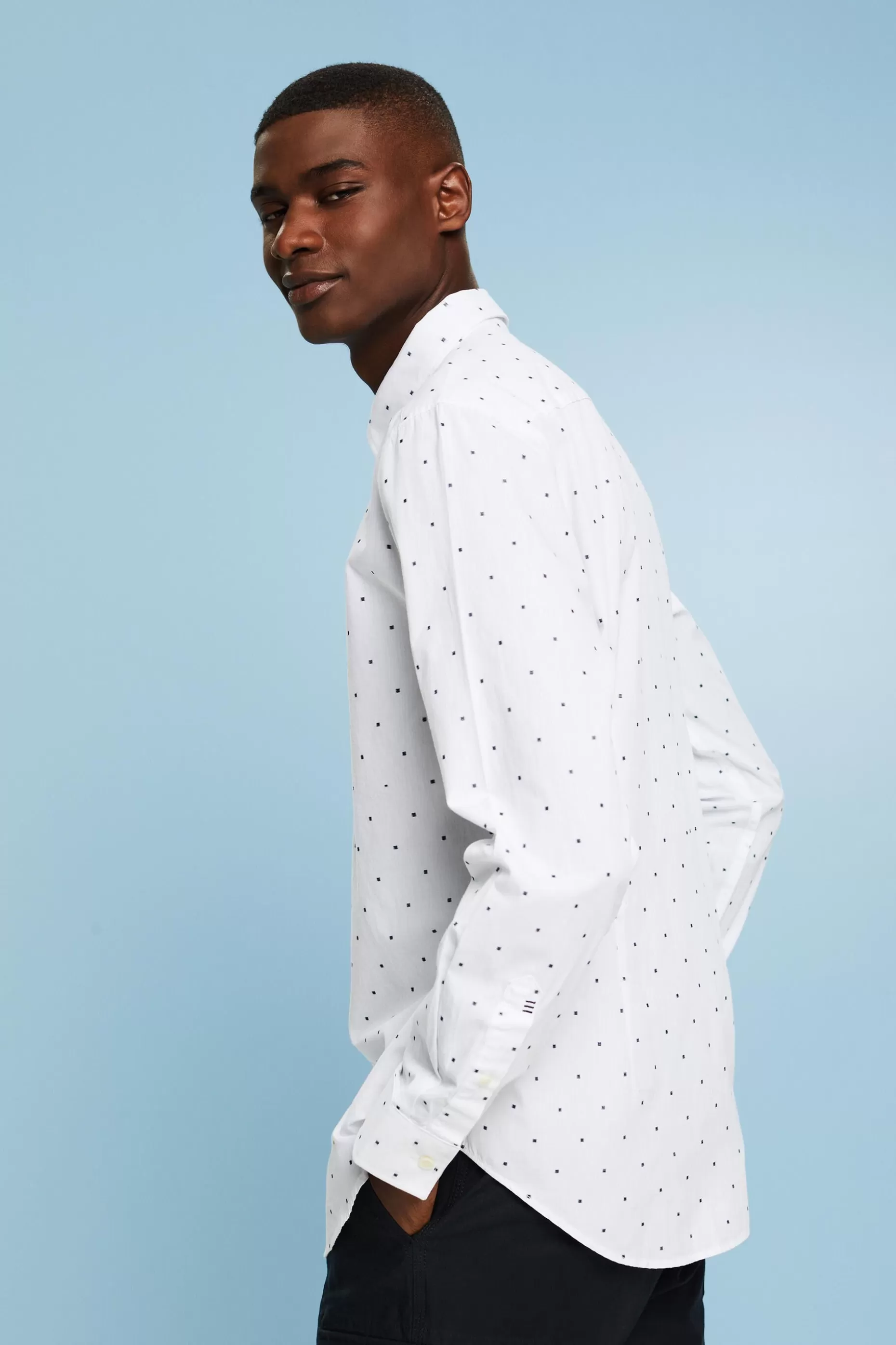 ESPRIT Embroidered Cotton Slim Fit Shirt at our Online Shop *Men Shirts