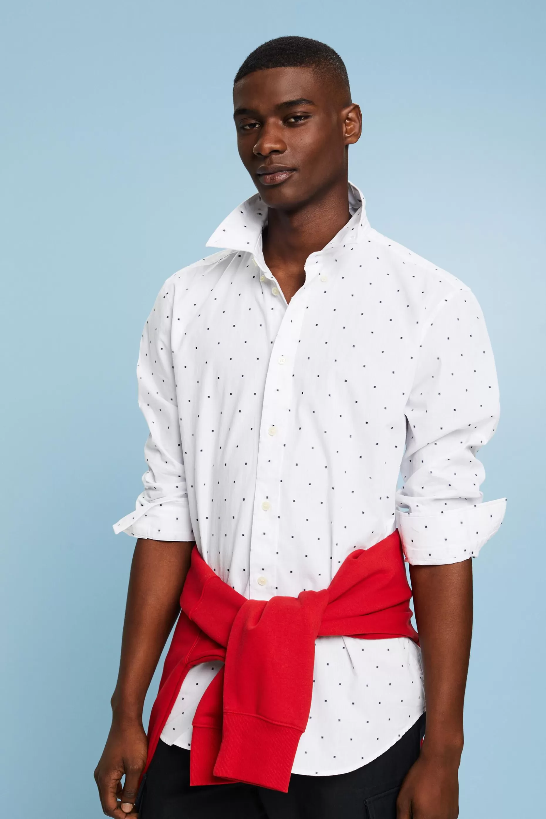 ESPRIT Embroidered Cotton Slim Fit Shirt at our Online Shop *Men Shirts