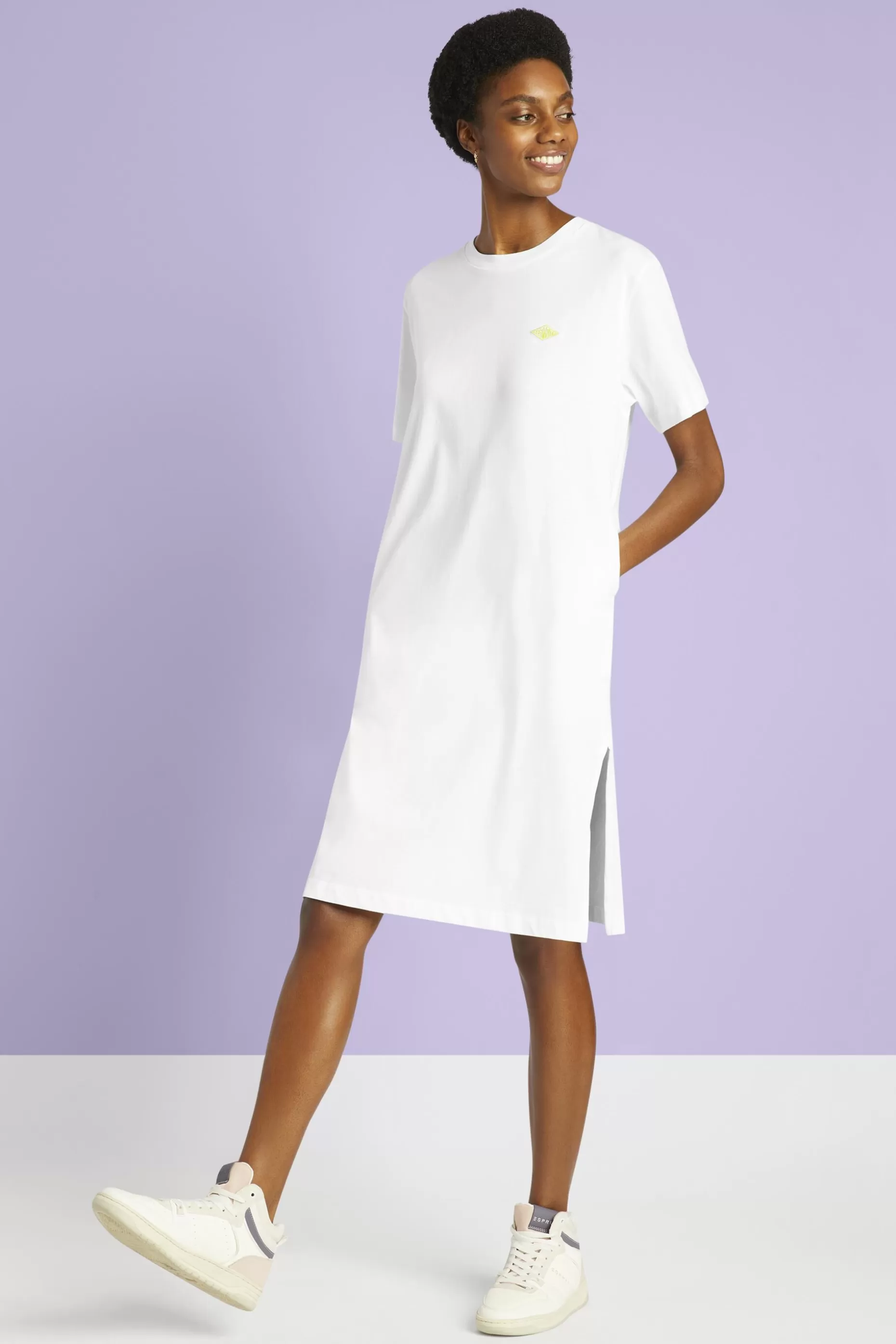 ESPRIT Embroidered Cotton-Jersey Dress at our Online Shop *Women Dresses + Jumpsuits