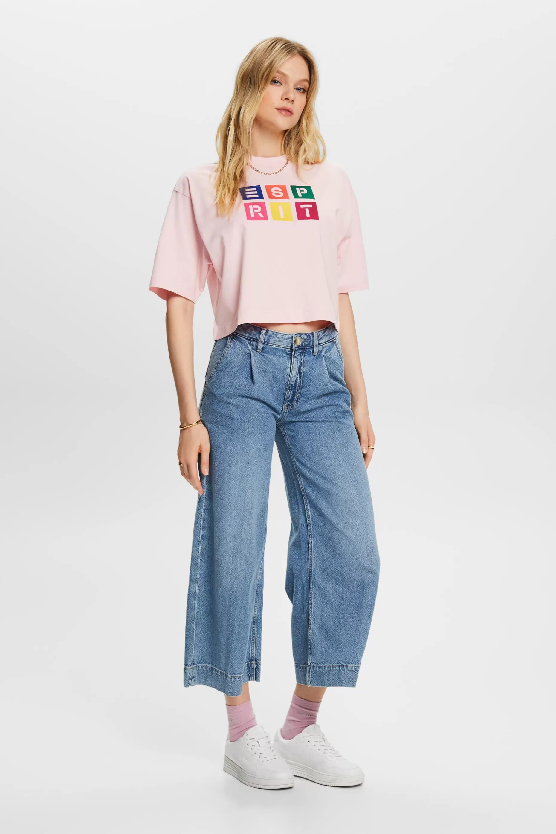 ESPRIT Embroidered Logo Cotton T-Shirt at our Online Shop *Women T-Shirts + Tops