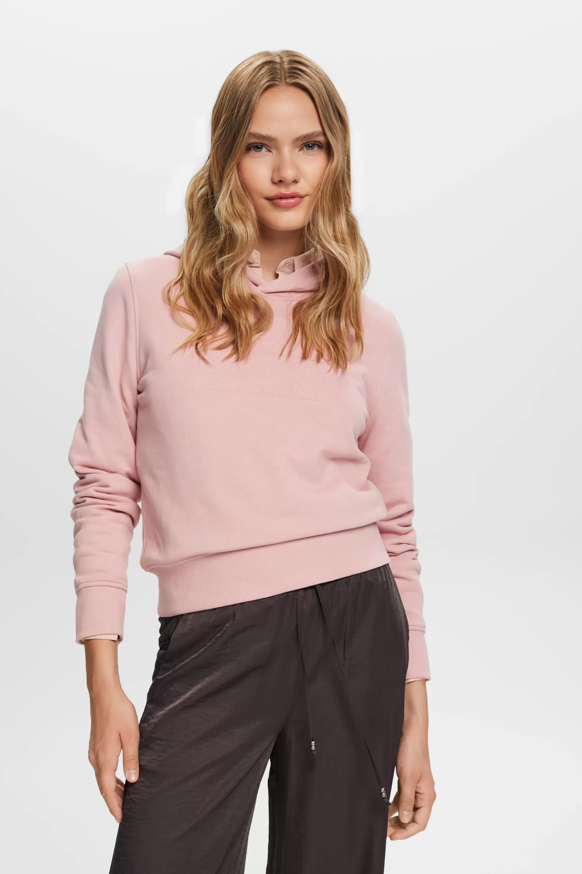 ESPRIT Embroidered logo hoodie, organic cotton at our Online Shop *Women Sweatshirts + Hoodies