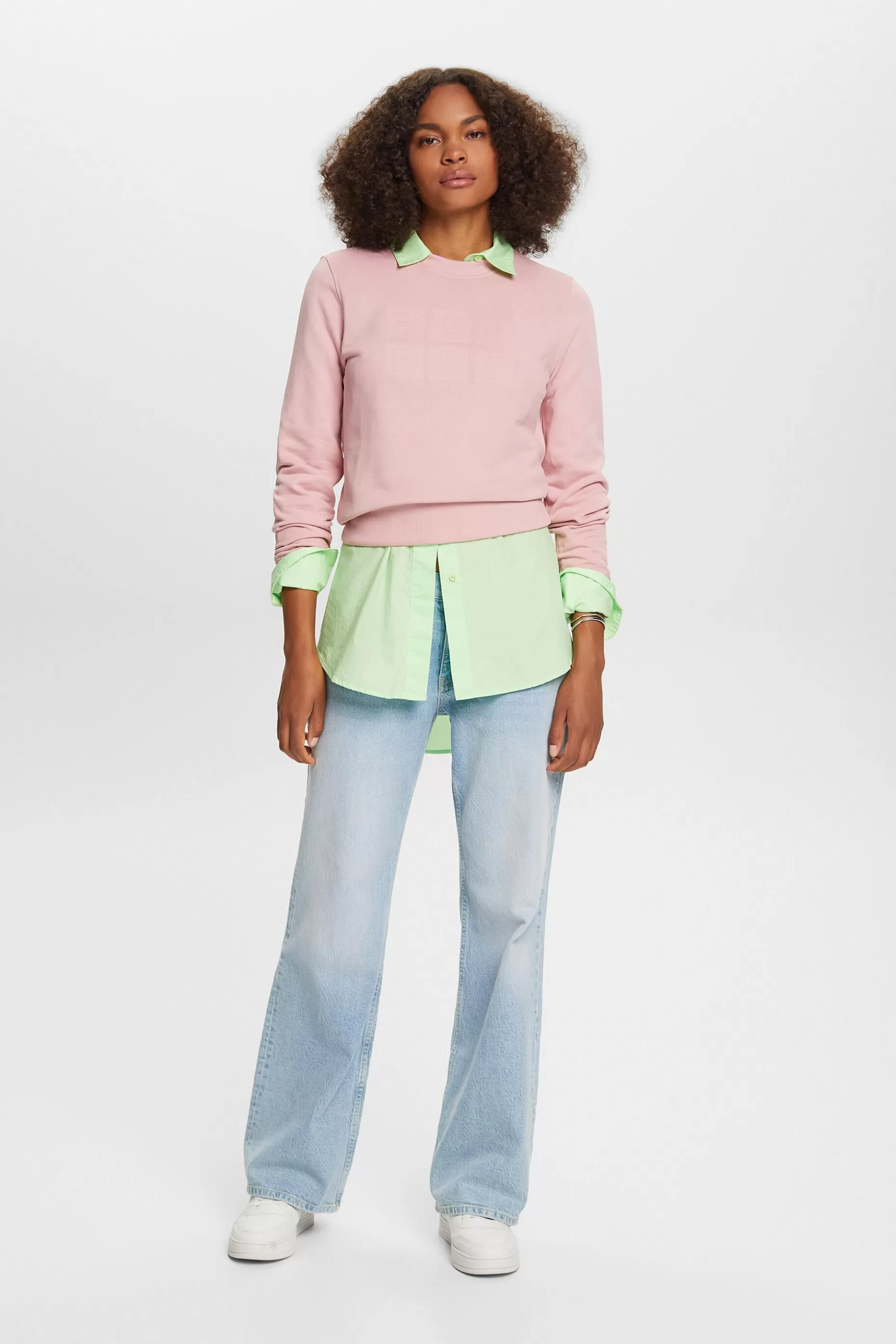 ESPRIT Embroidered logo sweatshirt, organic cotton at our Online Shop *Women Sweatshirts + Hoodies