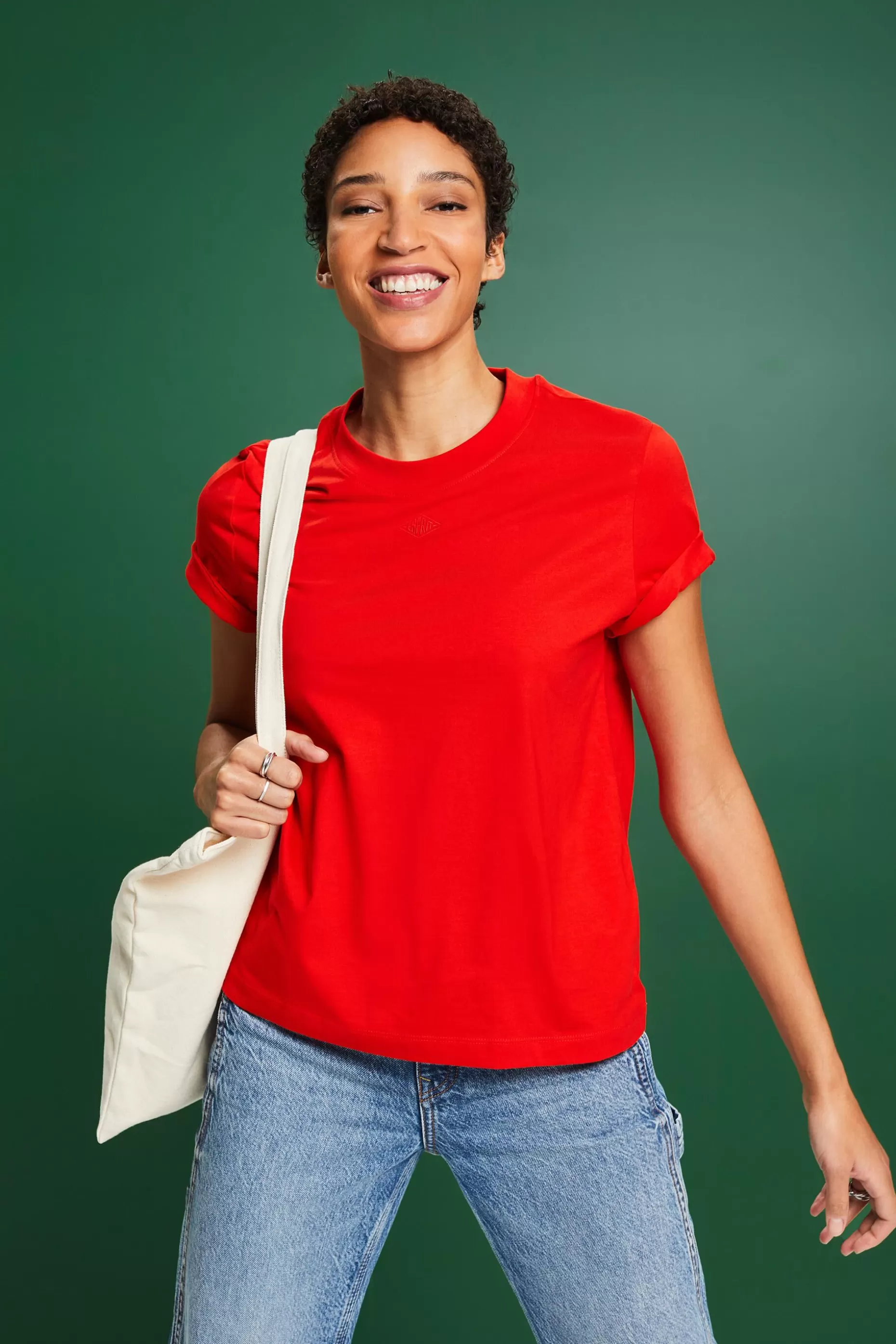 ESPRIT Embroide Logo T-Shirt at our Online Shop *Women T-Shirts + Tops