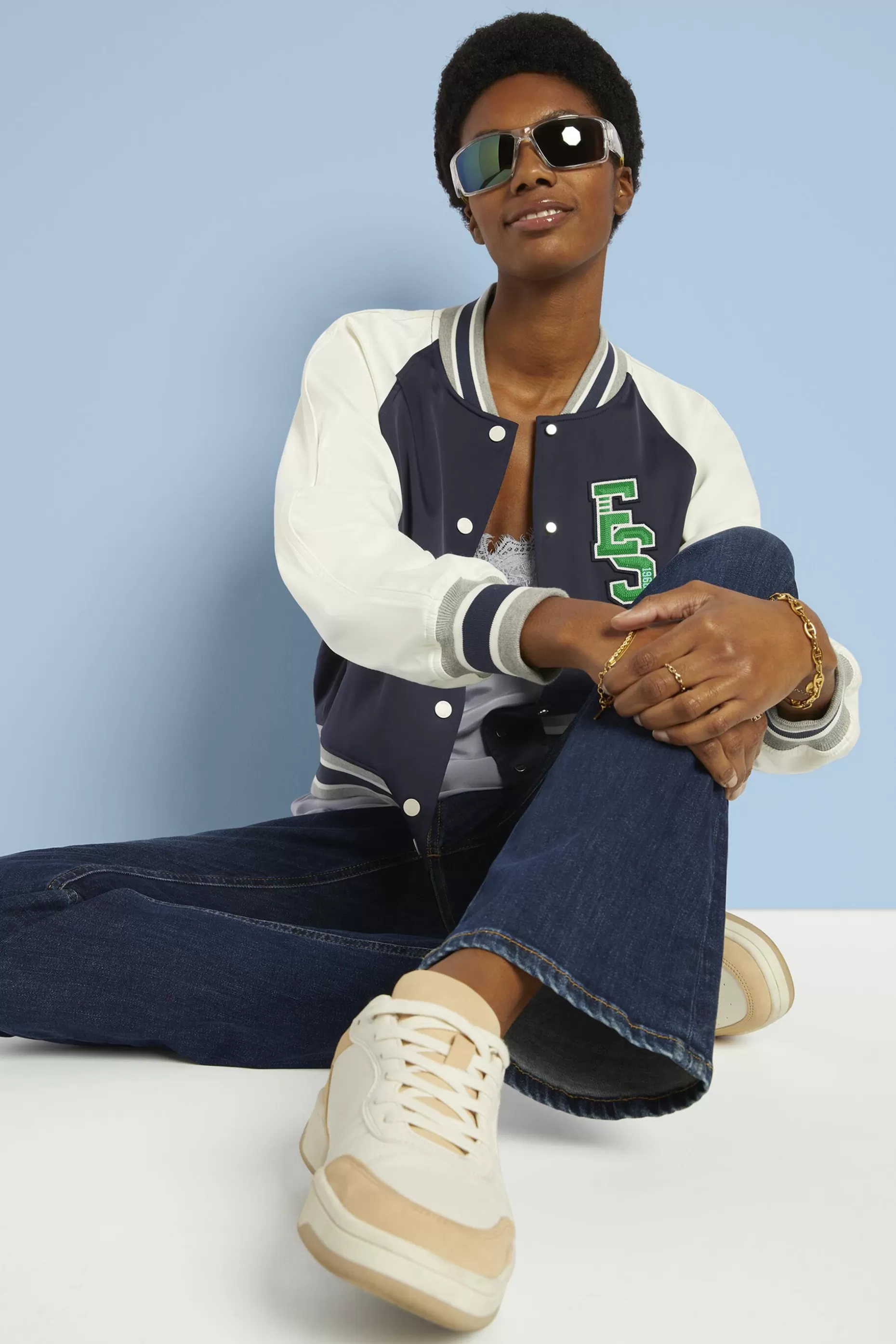 ESPRIT Embroidered Patch Varsity Jacket at our Online Shop * Sale Under $75