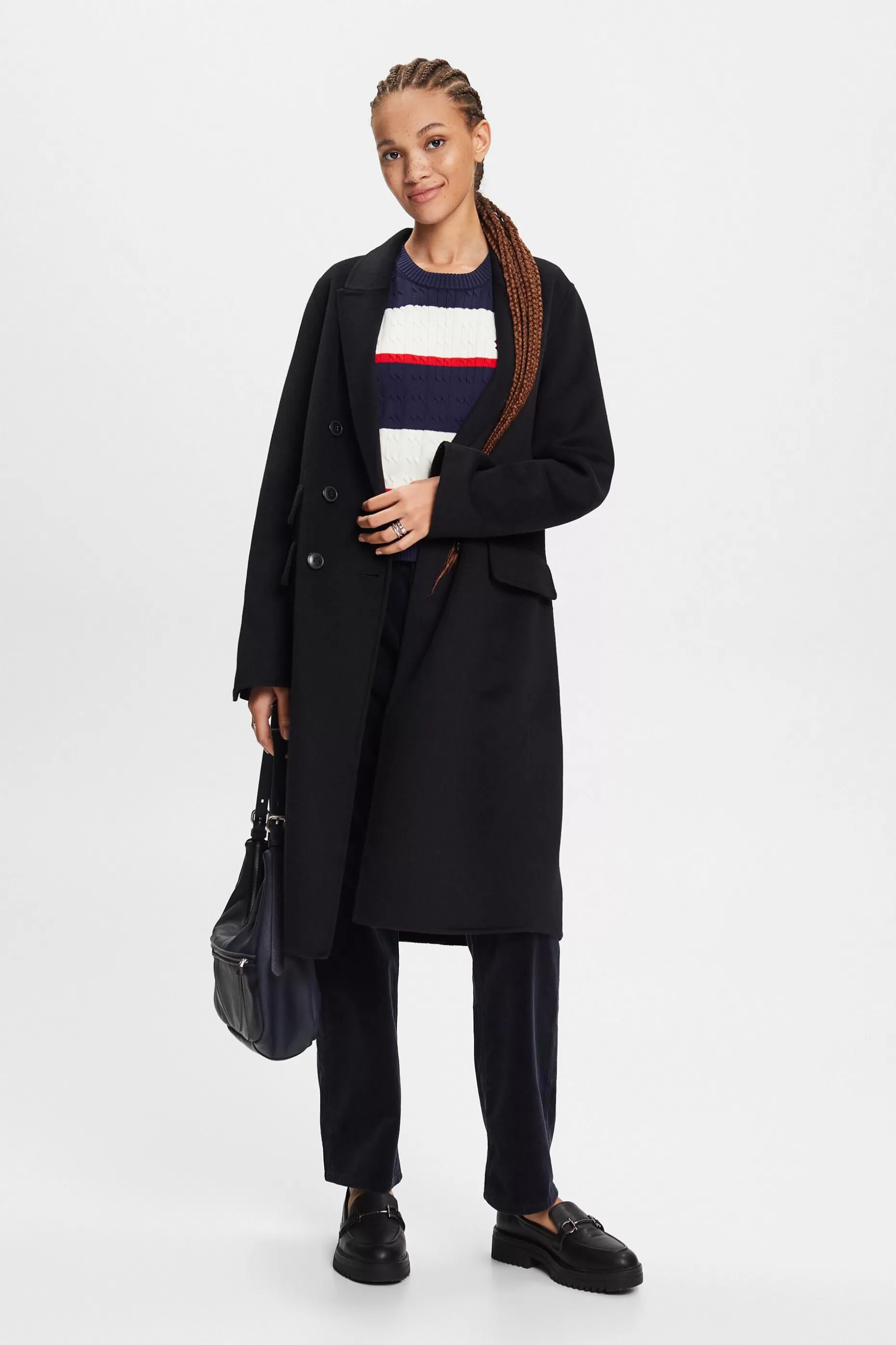 ESPRIT Embroidered Striped Cable Knit Sweater at our Online Shop *Women Tops