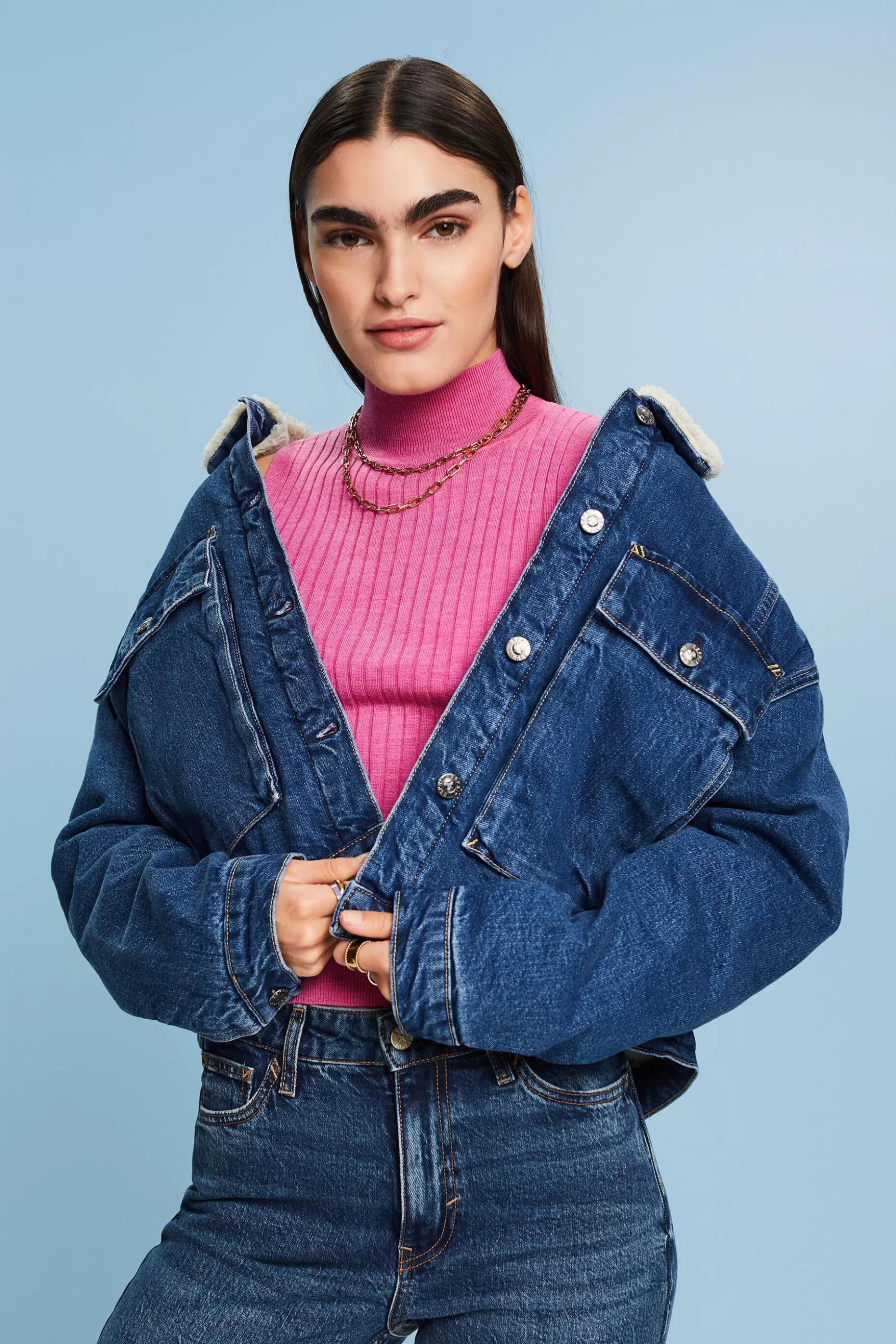 ESPRIT Faux Fur Denim Jacket at our Online Shop *Boys Boys