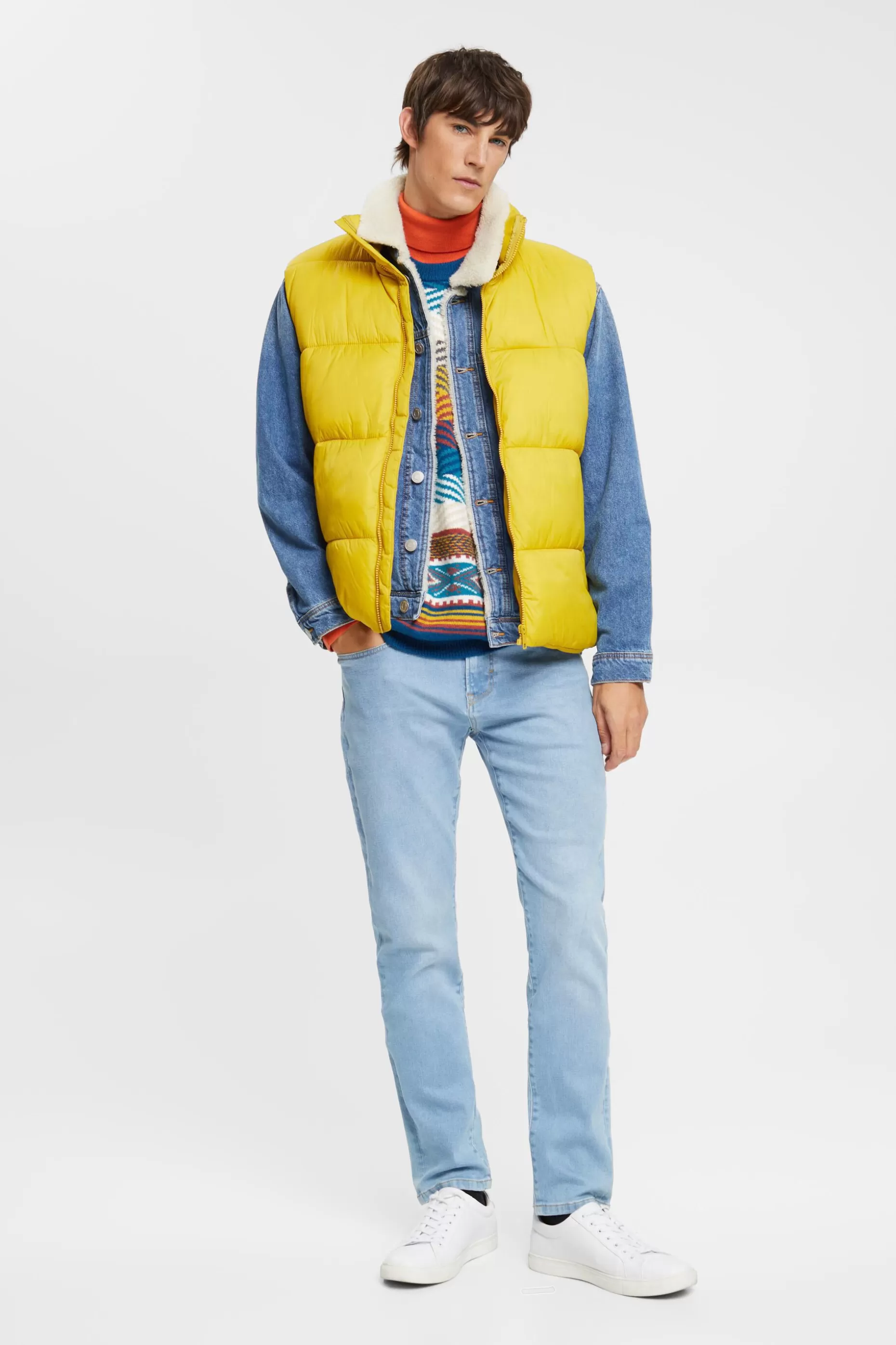 ESPRIT Faux Fur Denim Jacket at our Online Shop *Men Jackets + Coats