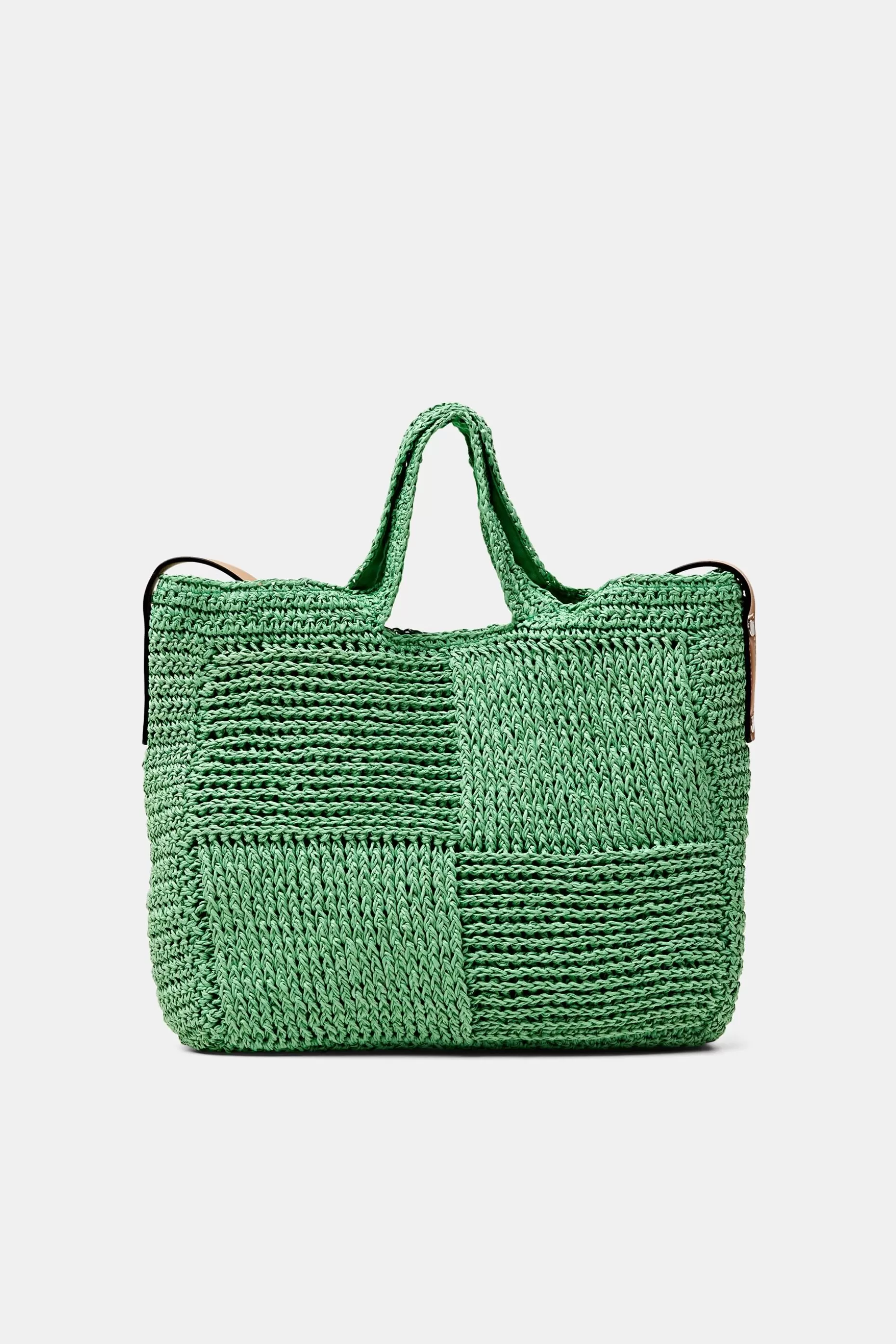 ESPRIT Faux Leather Trim Woven Raffia Bag at our Online Shop *Women Bags