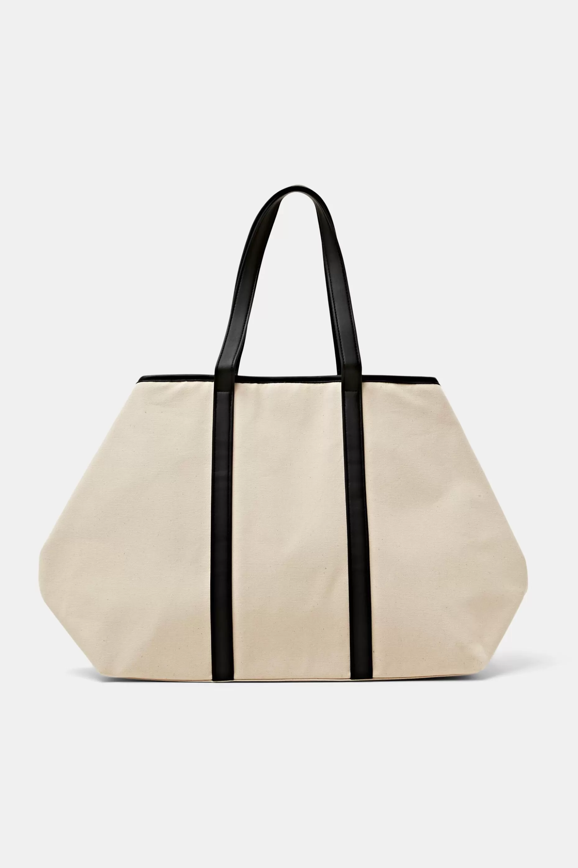 ESPRIT Faux Leather-Trimmed Canvas Tote at our Online Shop *Men Bags + Wallets