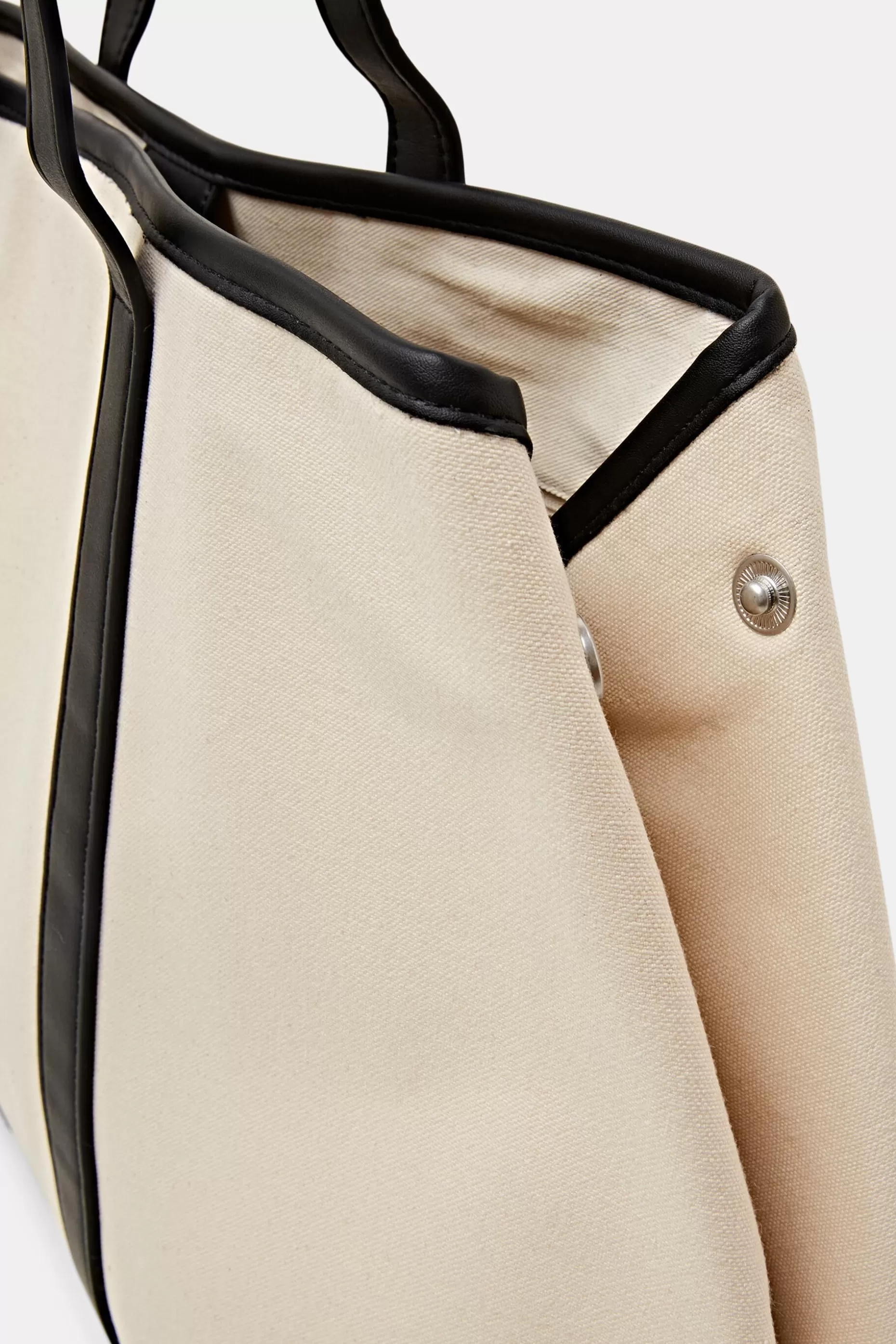 ESPRIT Faux Leather-Trimmed Canvas Tote at our Online Shop *Men Bags + Wallets