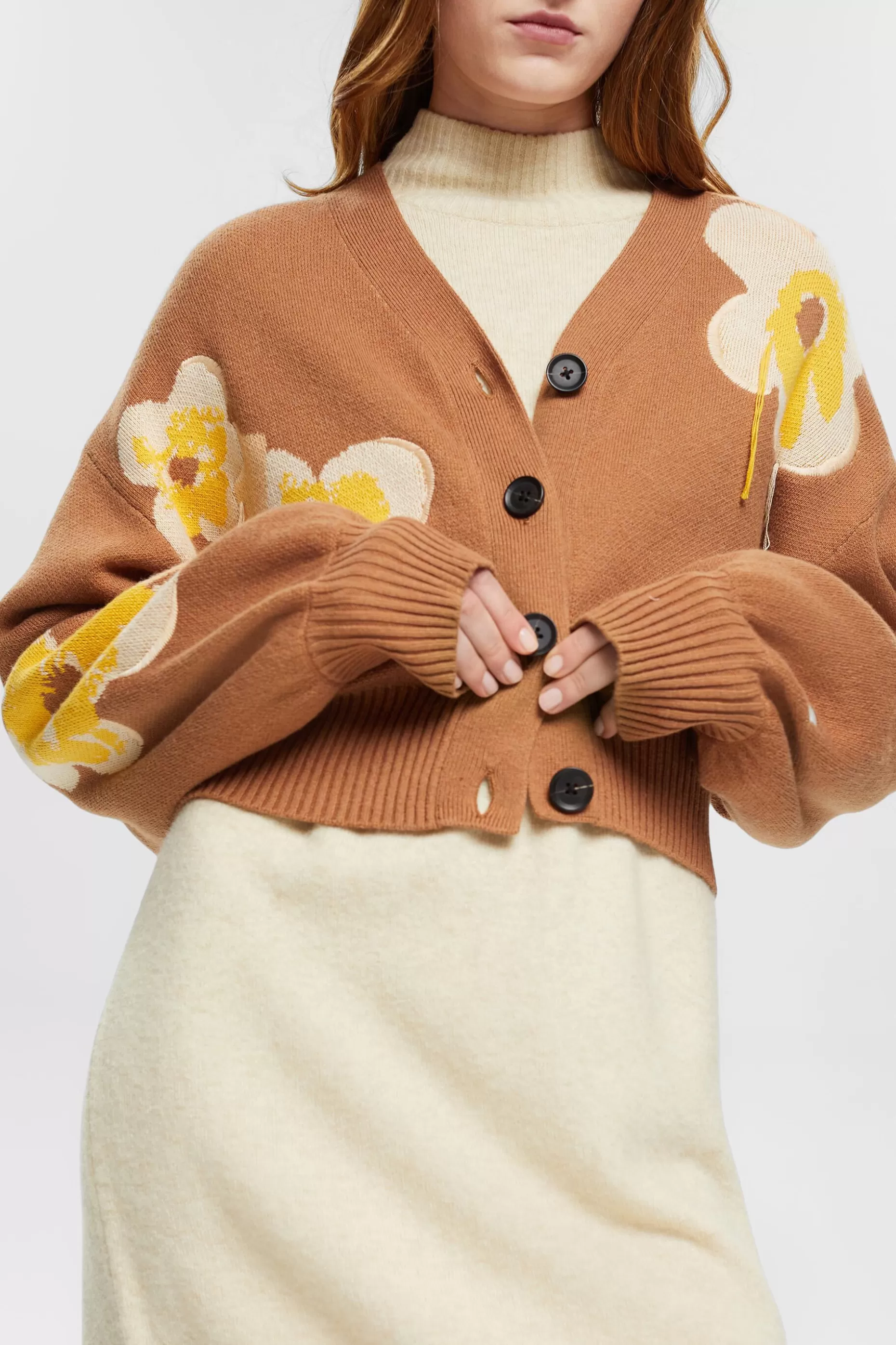 ESPRIT Floral Jacquard Knit Cardigan at our Online Shop *Women Sweaters