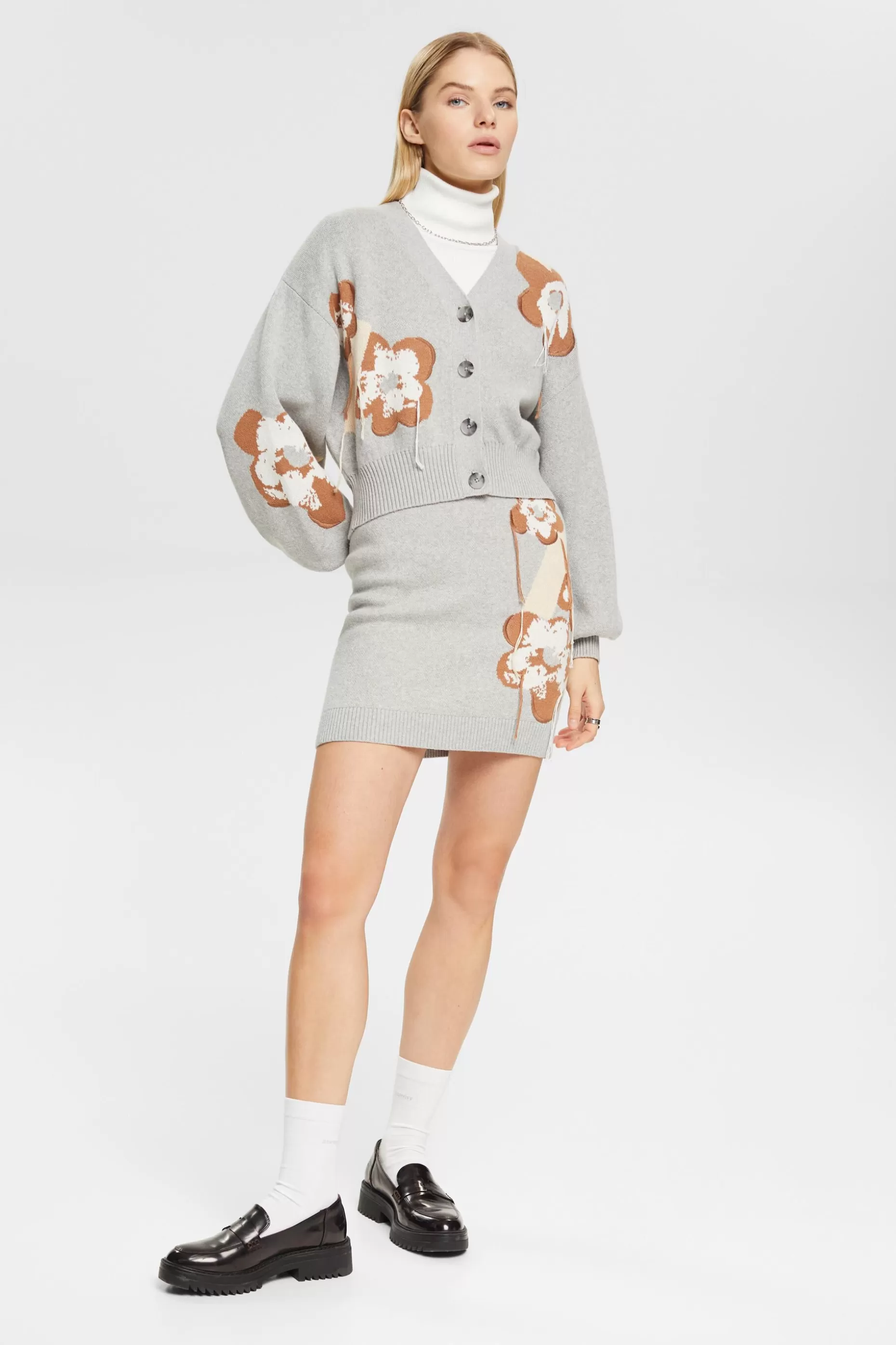 ESPRIT Floral Jacquard Knit Cardigan at our Online Shop *Women Sweaters
