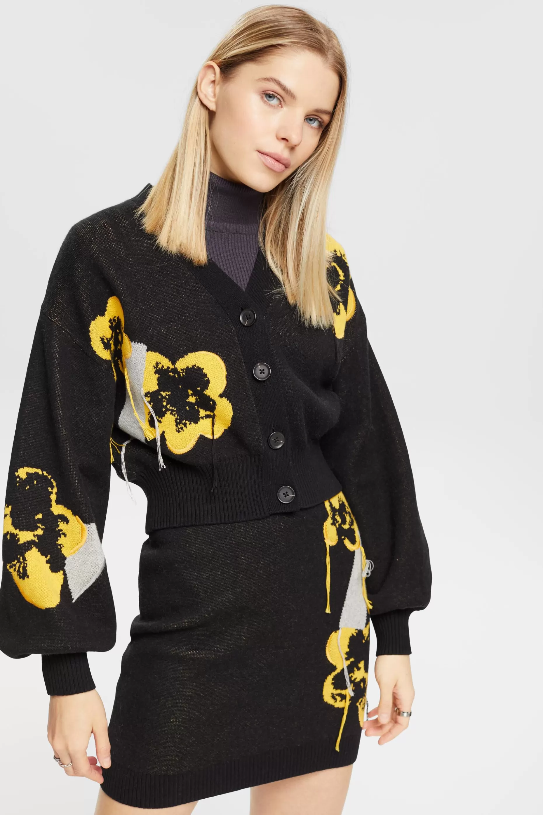 ESPRIT Floral Jacquard Knit Cardigan at our Online Shop *Women Sweaters