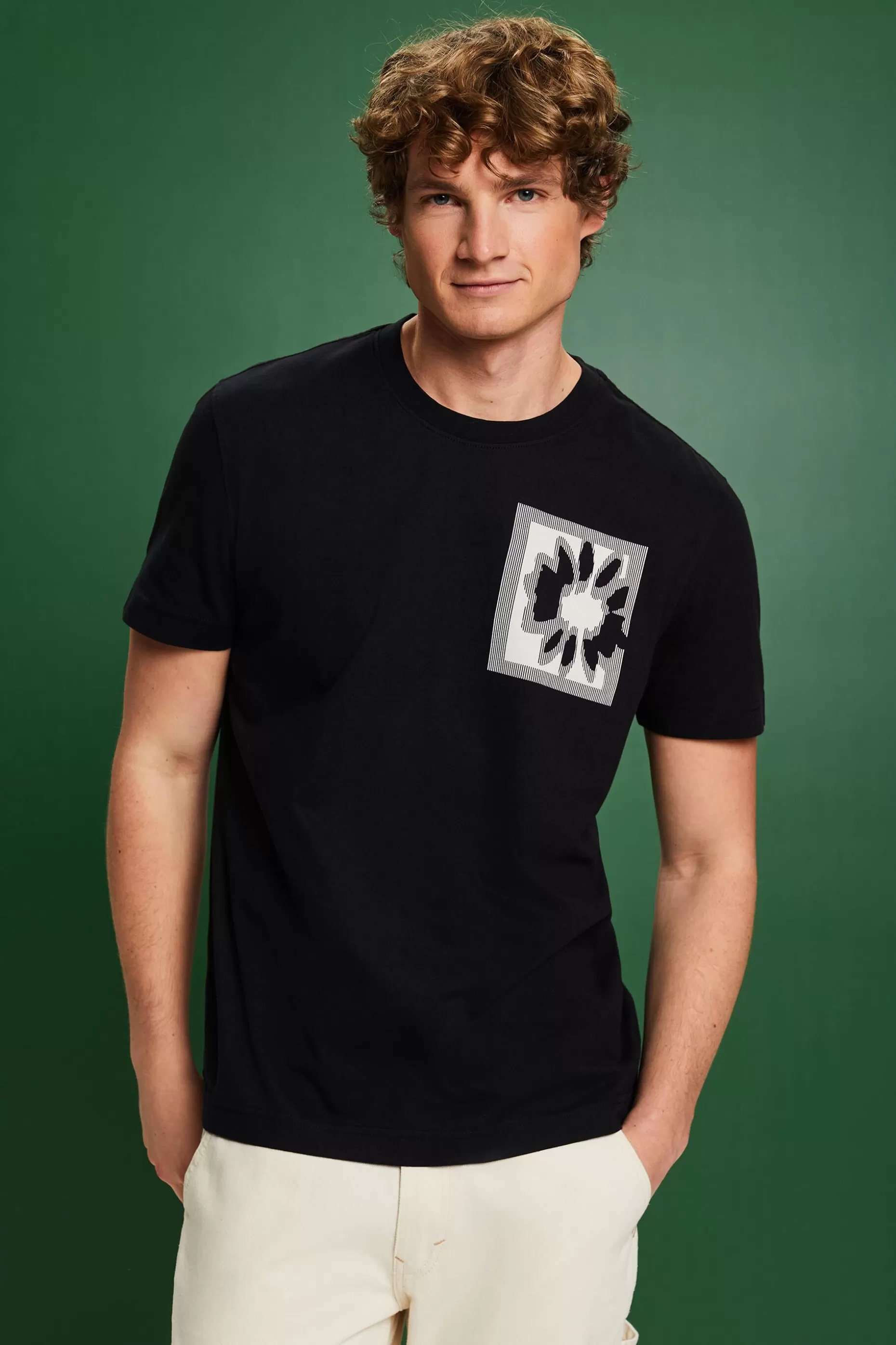ESPRIT Floral Print Logo T-Shirt at our Online Shop *Men T-Shirts + Polos