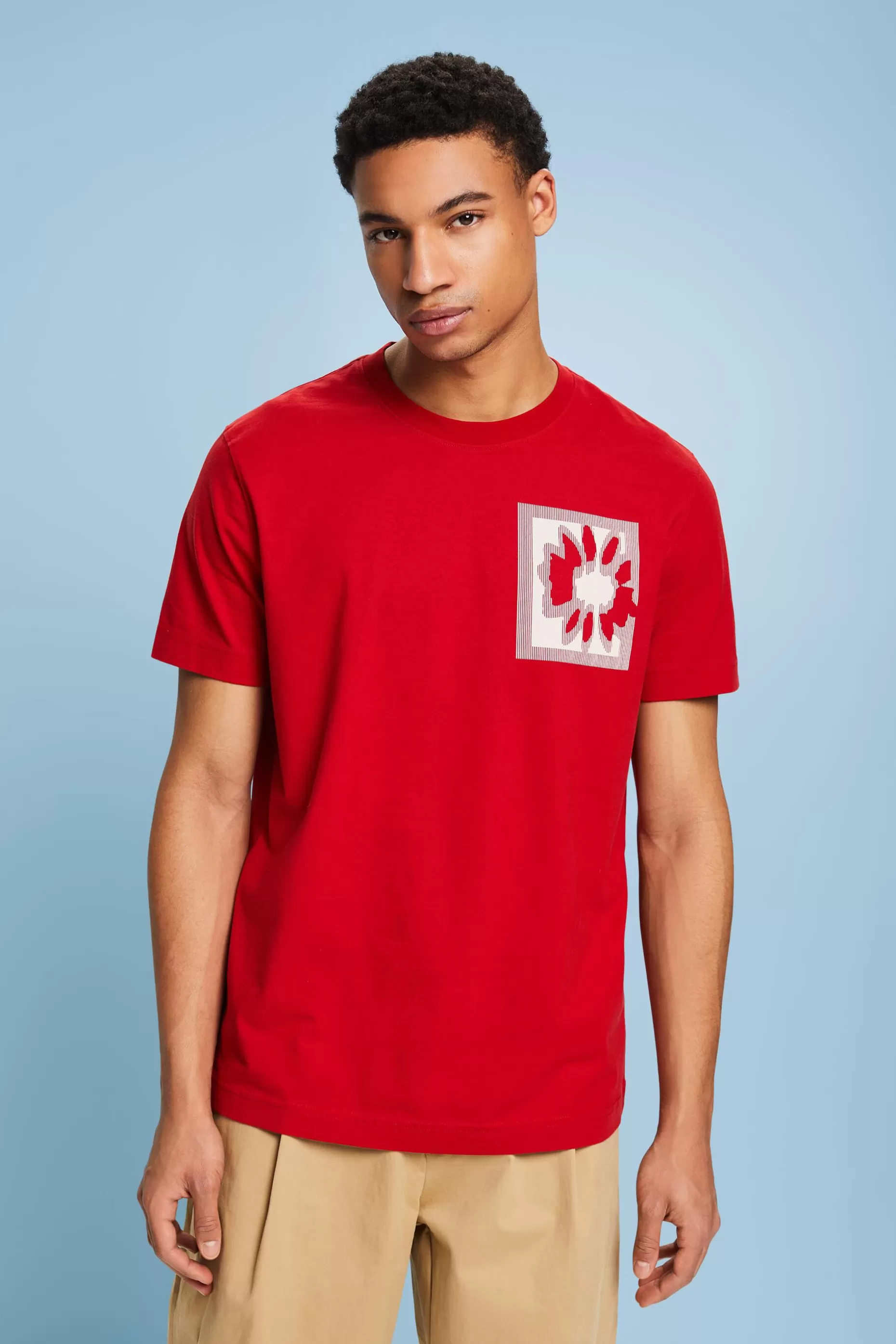 ESPRIT Floral Print Logo T-Shirt at our Online Shop *Men T-Shirts + Polos