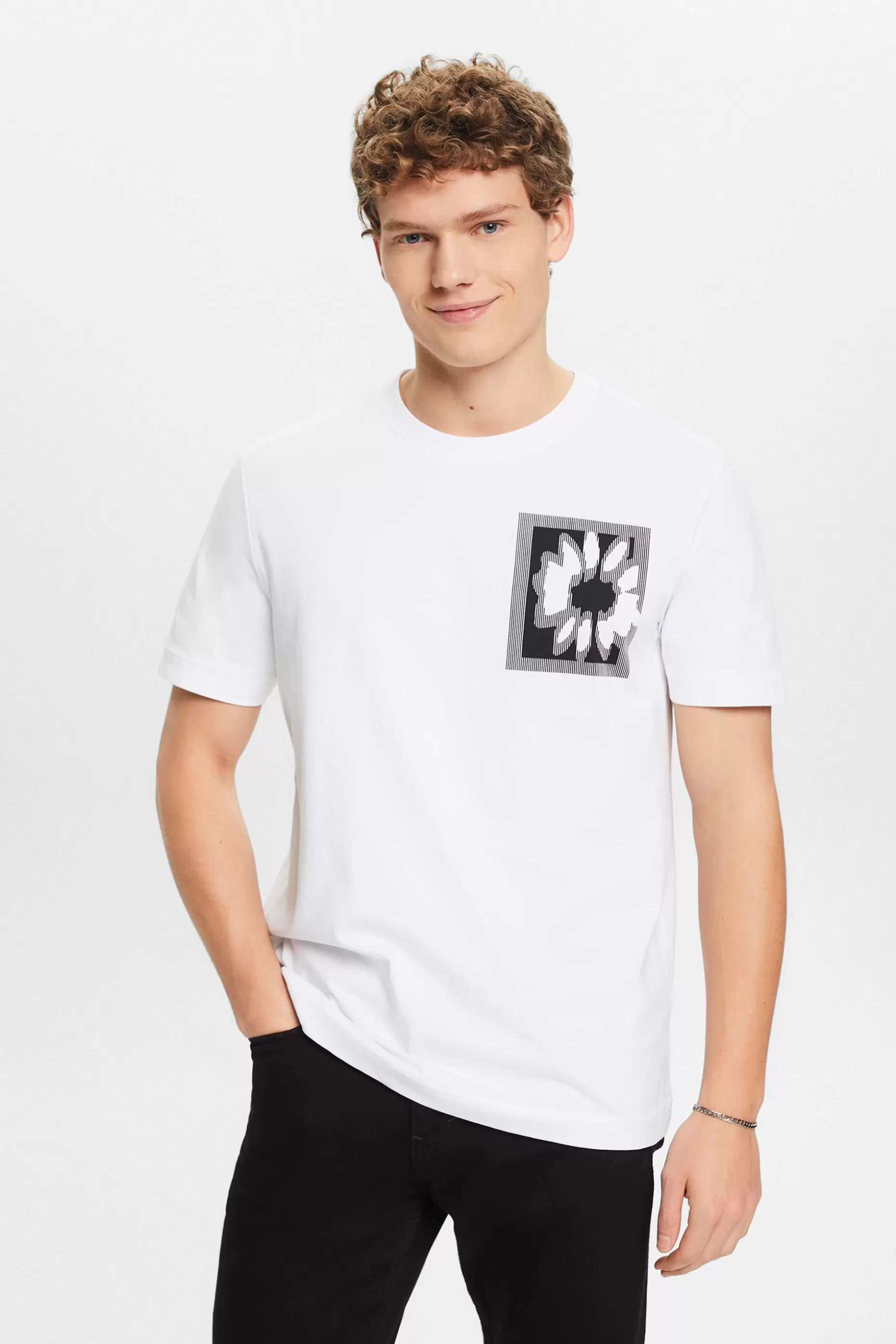 ESPRIT Floral Print Logo T-Shirt at our Online Shop *Men T-Shirts + Polos